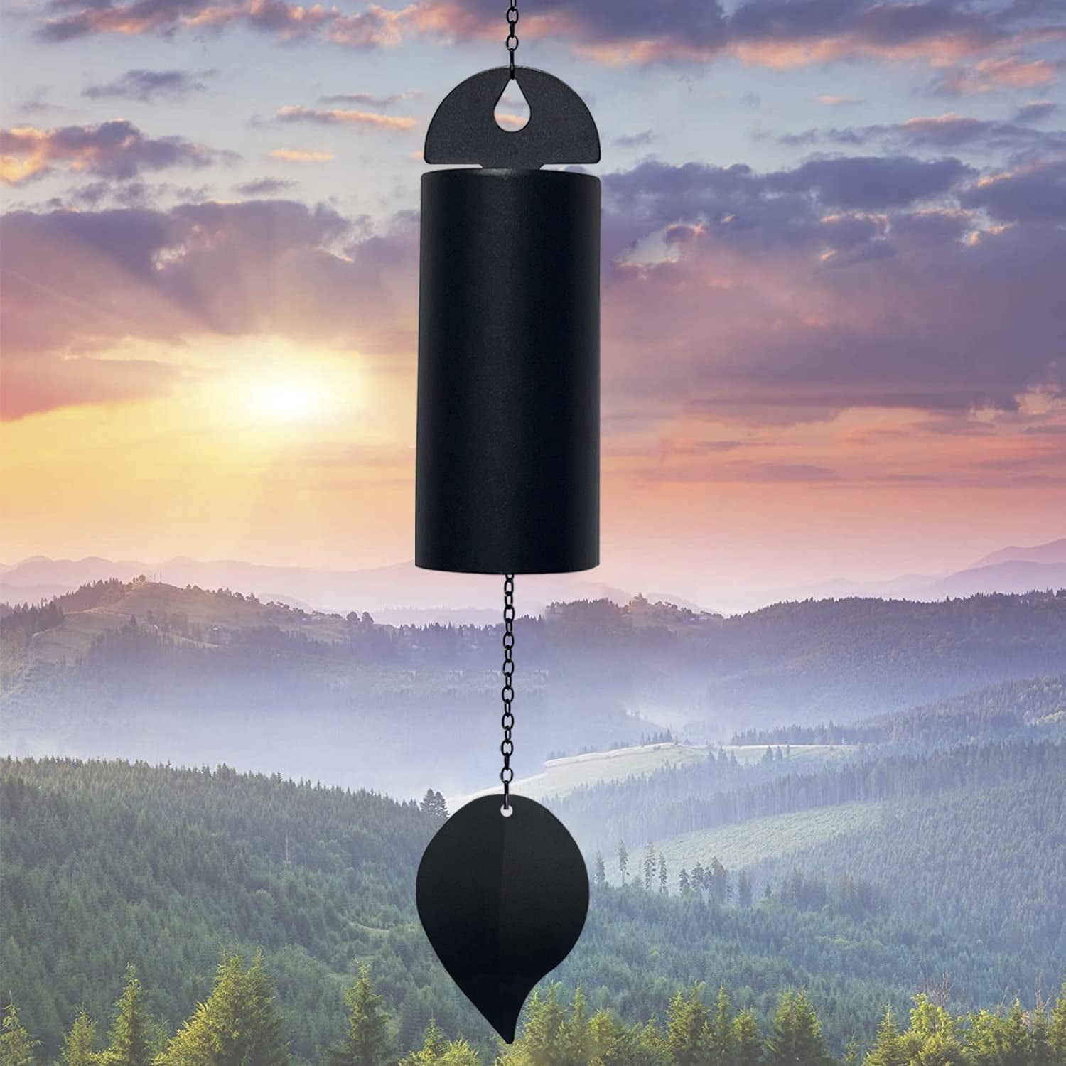 Deep Resonance Serenity Bell Large Metal Cylinder Wind Chimes Outdoor Windbell Deep Tone 30 Inch Garden Wind Chimes for Patio and Terrace Musical Windchime Outdoor and Home Decoration - Image 2