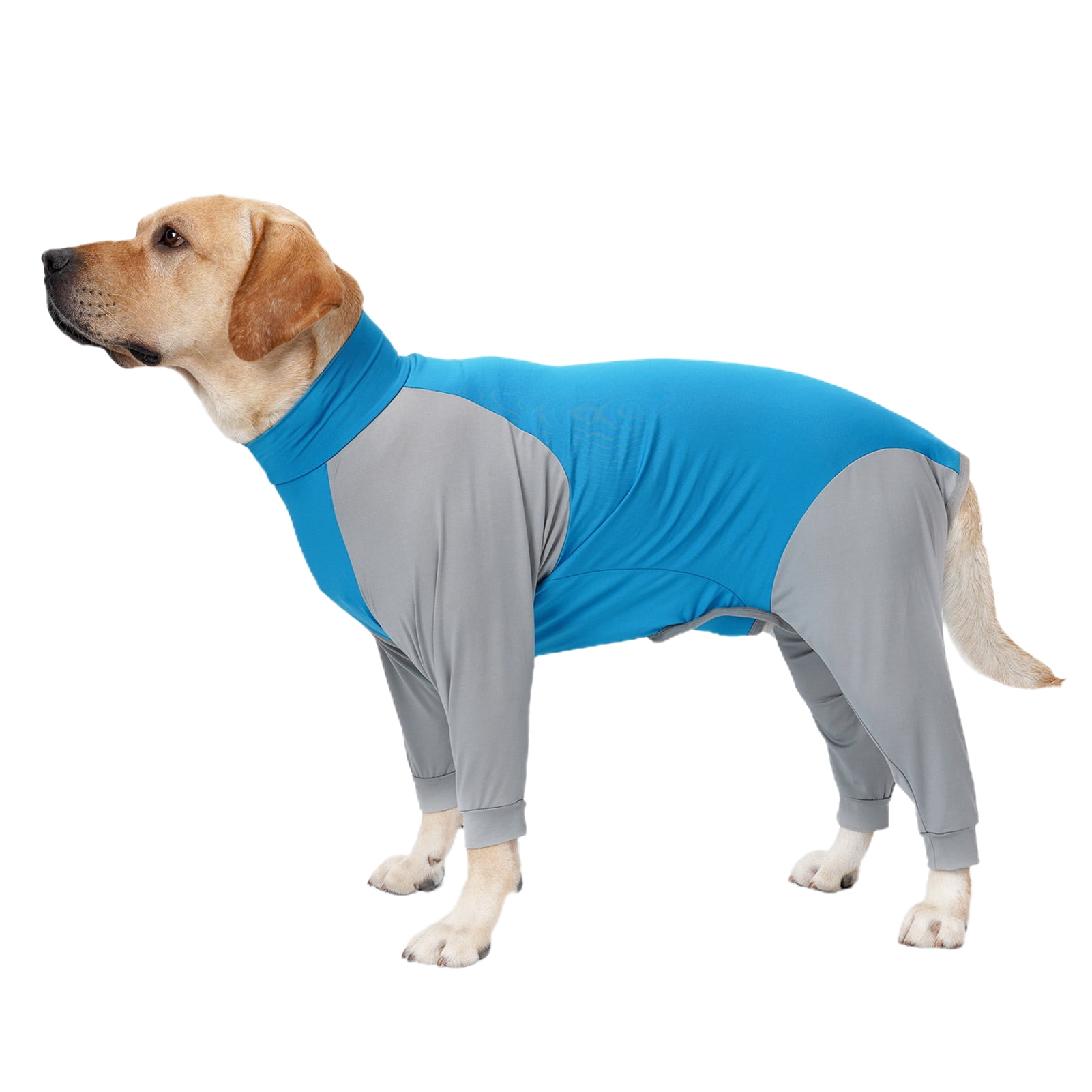 Vnanda Dog Onesie Surgery Recovery Suit for Large Medium Bodysuit Dogs Pajamas PJS Full Body for Shedding, Prevent Licking, Wound Protection L Blue - Image 2
