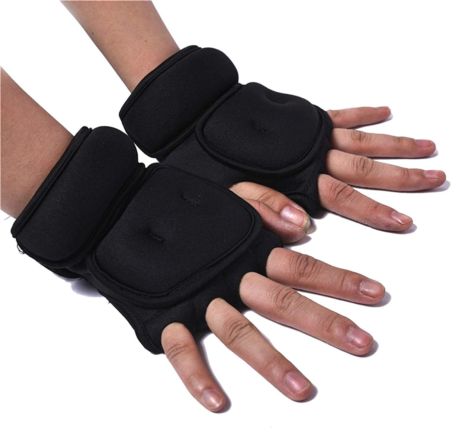 Weighted Exercise Gloves, Pair of 2 lb,Sandbag Weight Bearing Training Gloves Fitness Gloves with Wrist Suort for Gym Boxing, Cross Training, Cardio Workouts Black free size - Image 1
