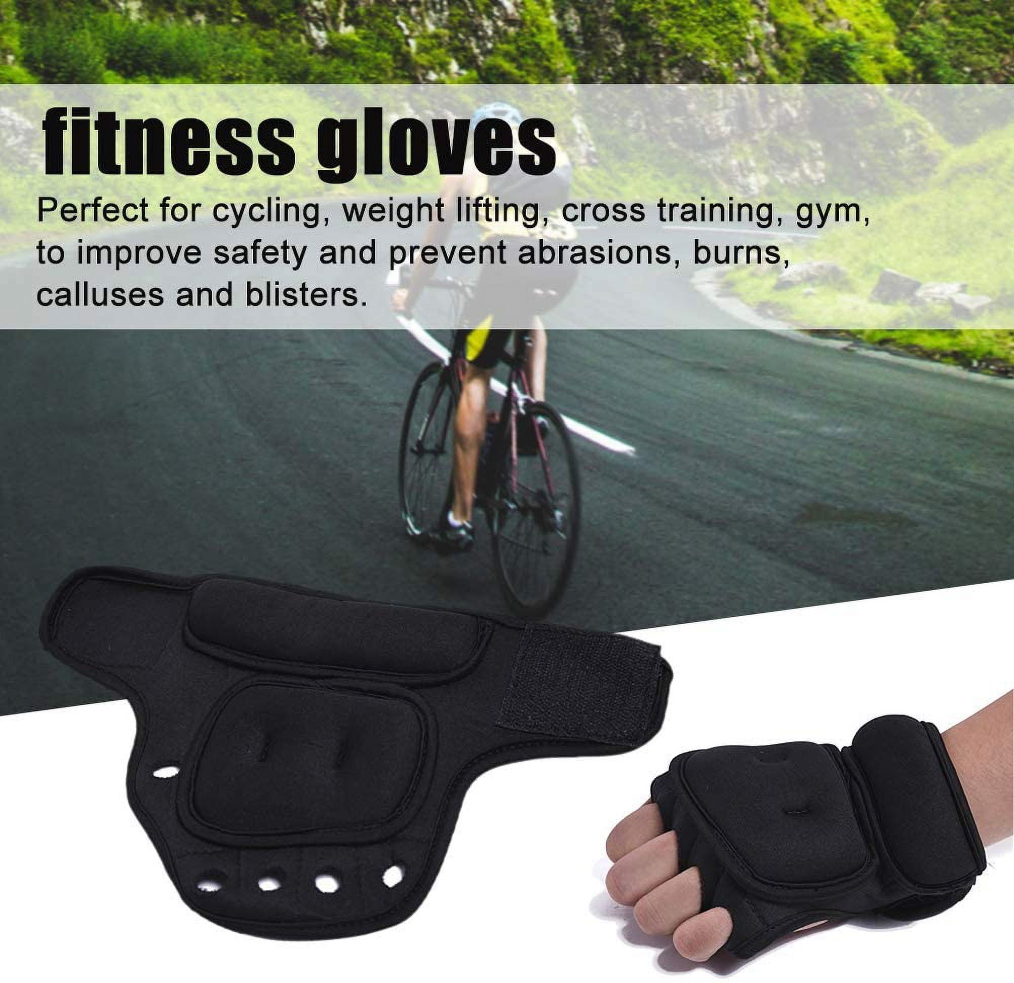 Weighted Exercise Gloves, Pair of 2 lb,Sandbag Weight Bearing Training Gloves Fitness Gloves with Wrist Suort for Gym Boxing, Cross Training, Cardio Workouts Black free size - Image 2