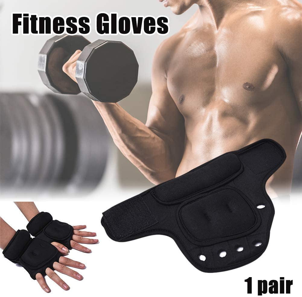 Weighted Exercise Gloves, Pair of 2 lb,Sandbag Weight Bearing Training Gloves Fitness Gloves with Wrist Suort for Gym Boxing, Cross Training, Cardio Workouts Black free size - Image 3