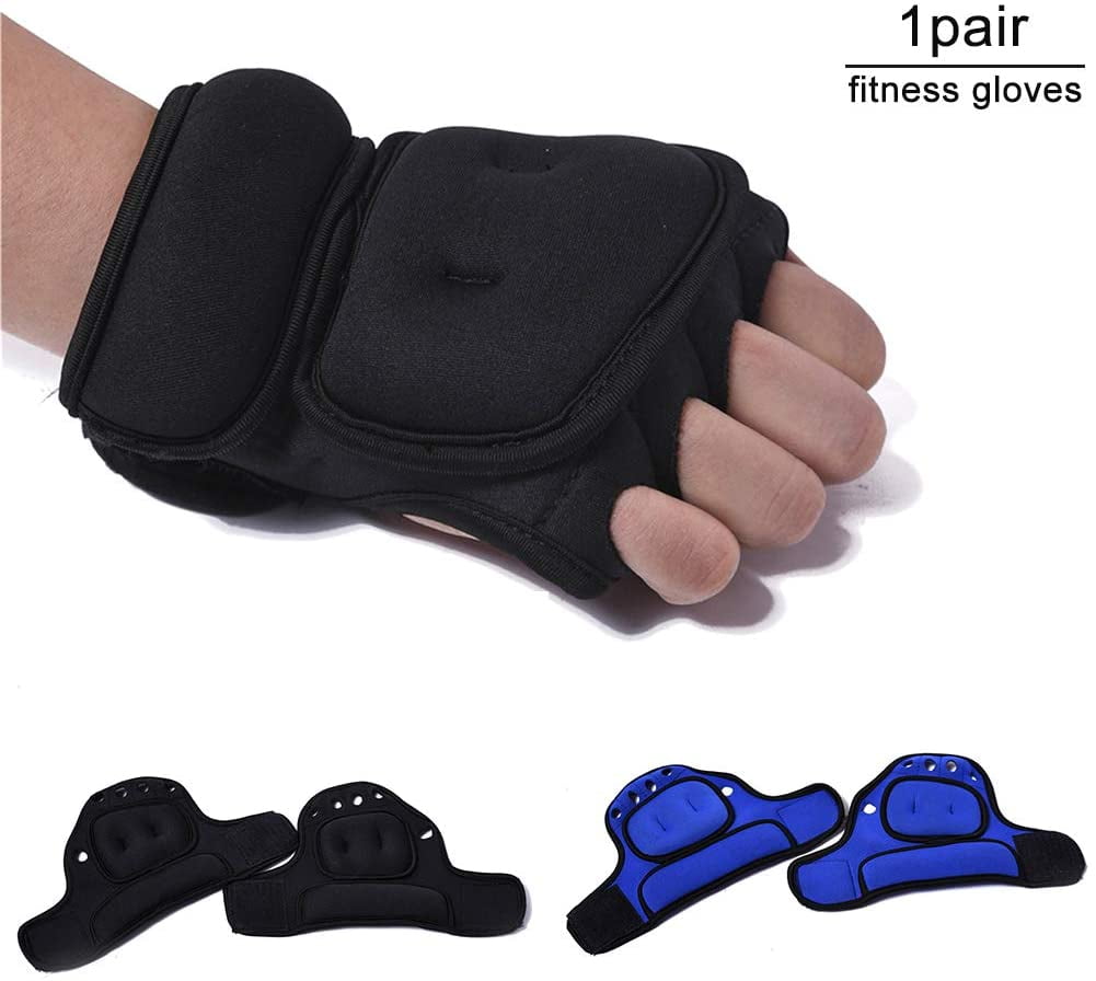 Weighted Exercise Gloves, Pair of 2 lb,Sandbag Weight Bearing Training Gloves Fitness Gloves with Wrist Suort for Gym Boxing, Cross Training, Cardio Workouts Black free size - Image 4