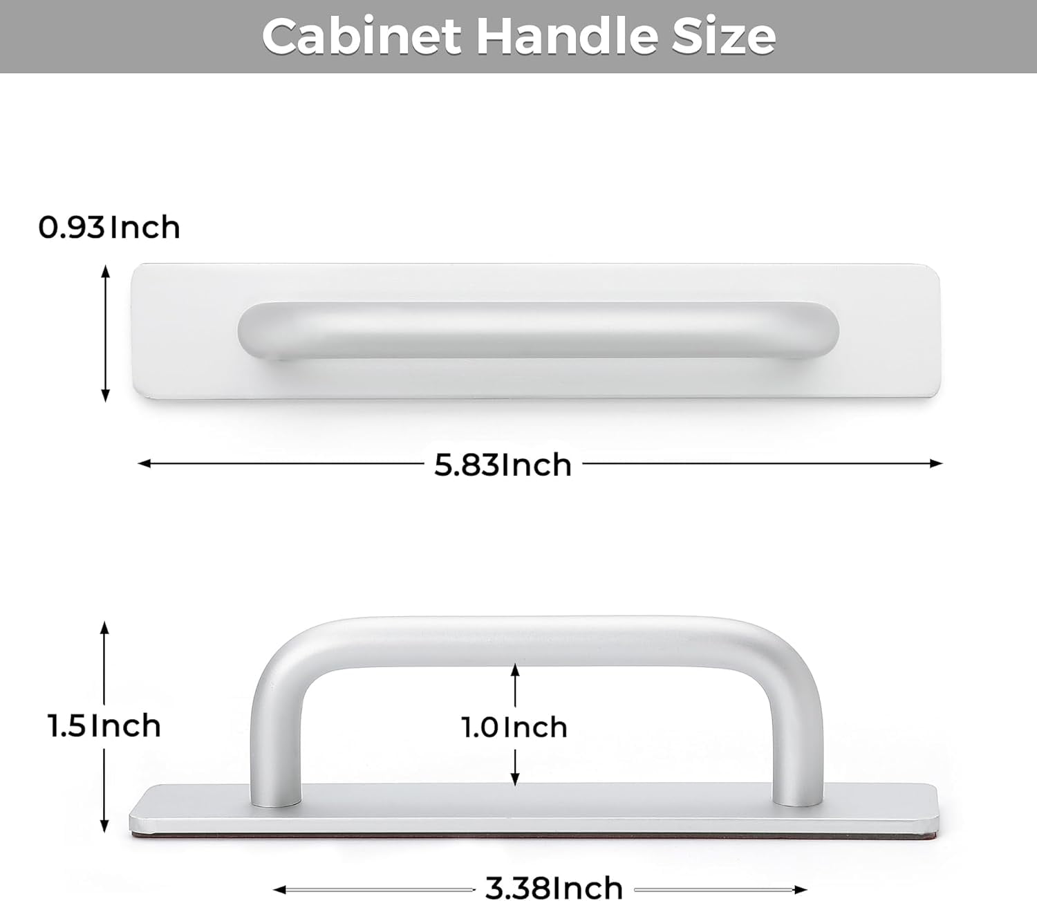 2 Pack Adhesive Handles Self Stick Instant Cabinet Handles 5.83