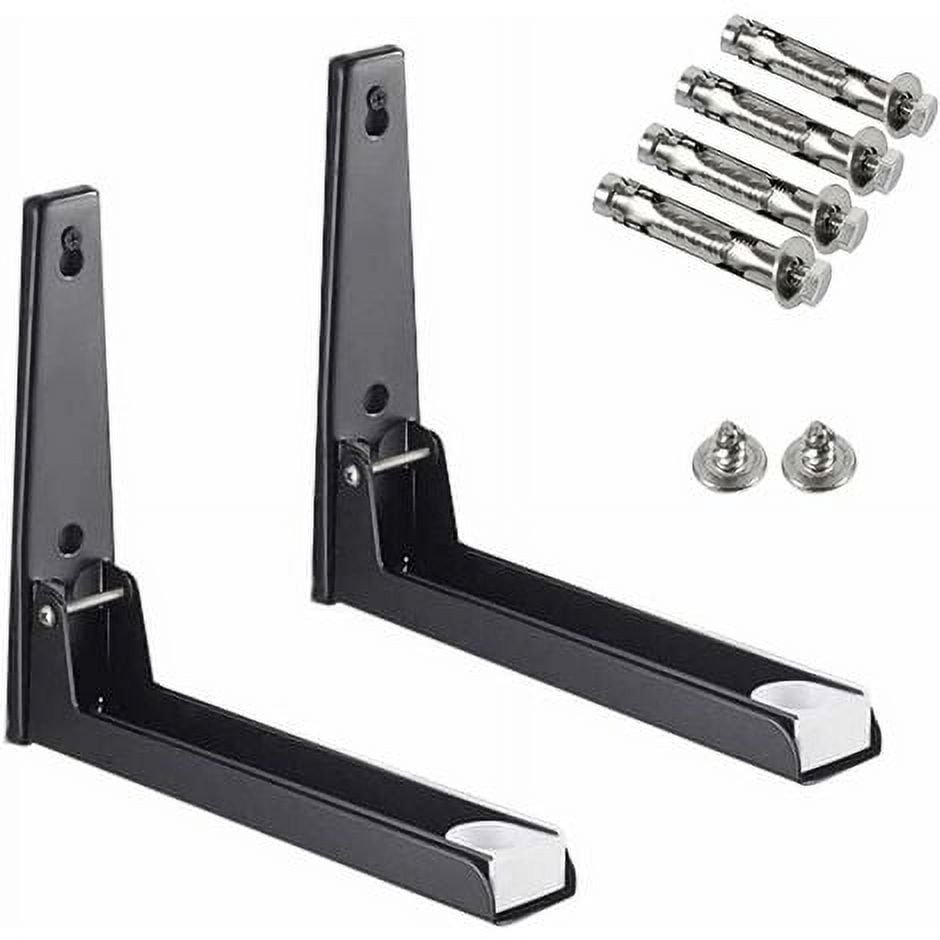 Microwave Stand with Arm, Steel Microwave Stand, Wall Mounted Microwave Stand, Wall Mount Shelf for Microwave (2 Pieces) - Image 2