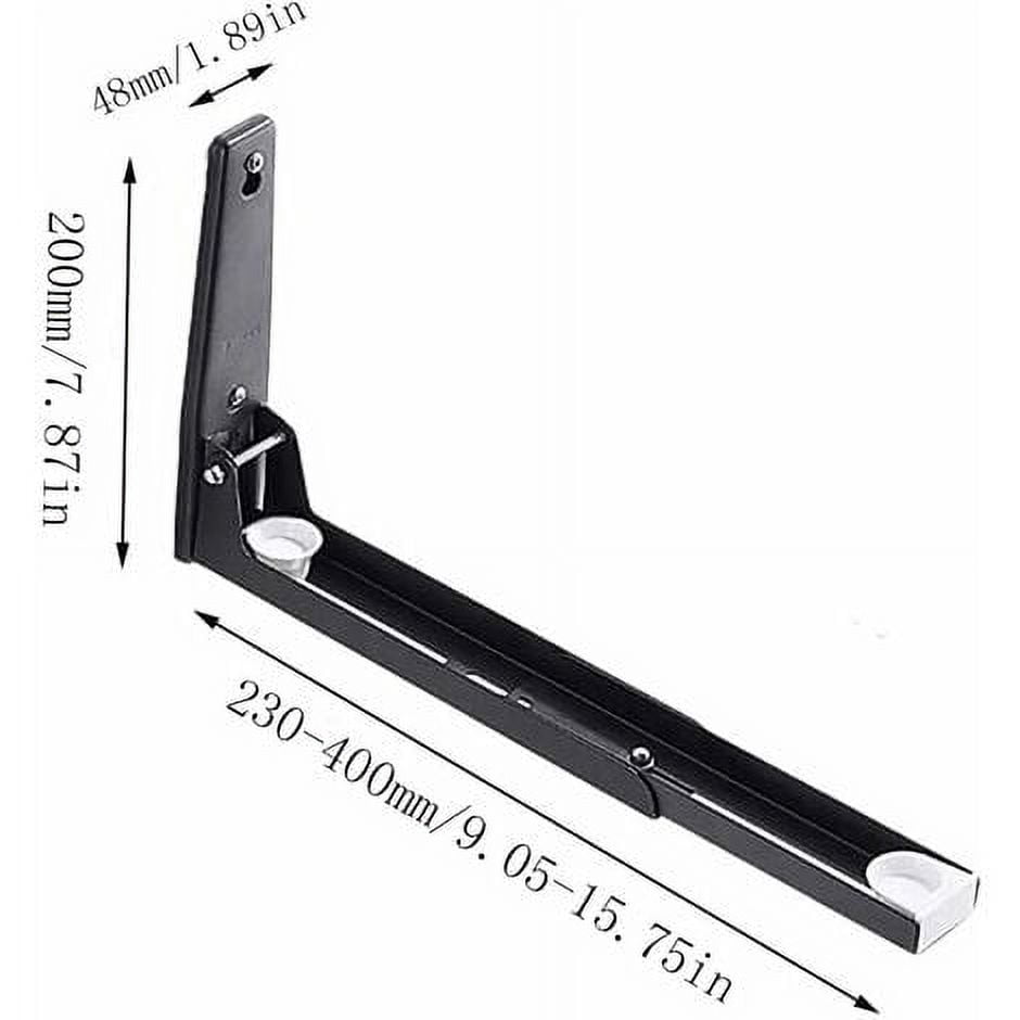 Microwave Stand with Arm, Steel Microwave Stand, Wall Mounted Microwave Stand, Wall Mount Shelf for Microwave (2 Pieces) - Image 3