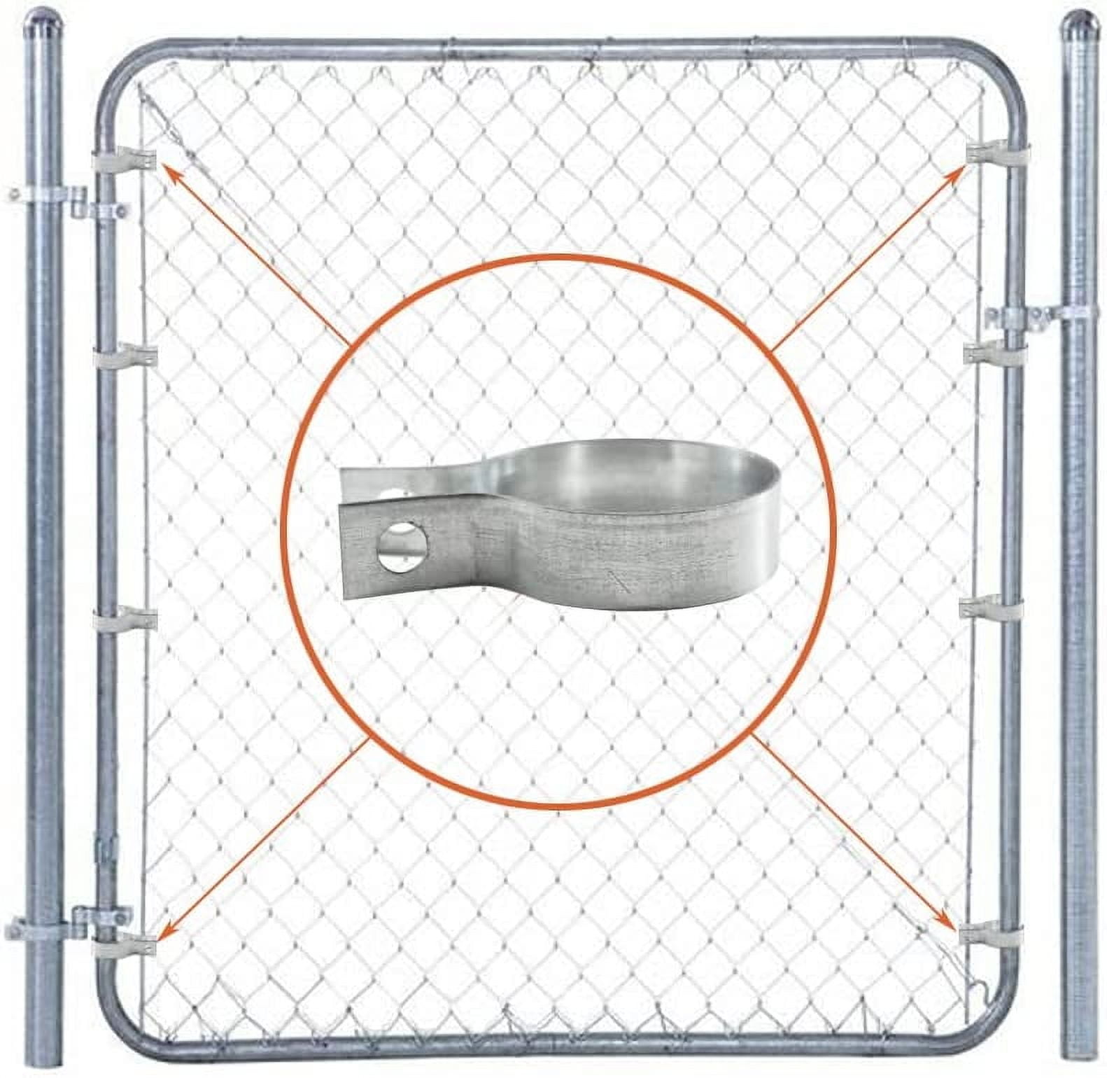 16 Pcs Brace Bands Chain Link Fence, Galvanized Steel Chain Link Brace Band Use for 1-7/8
