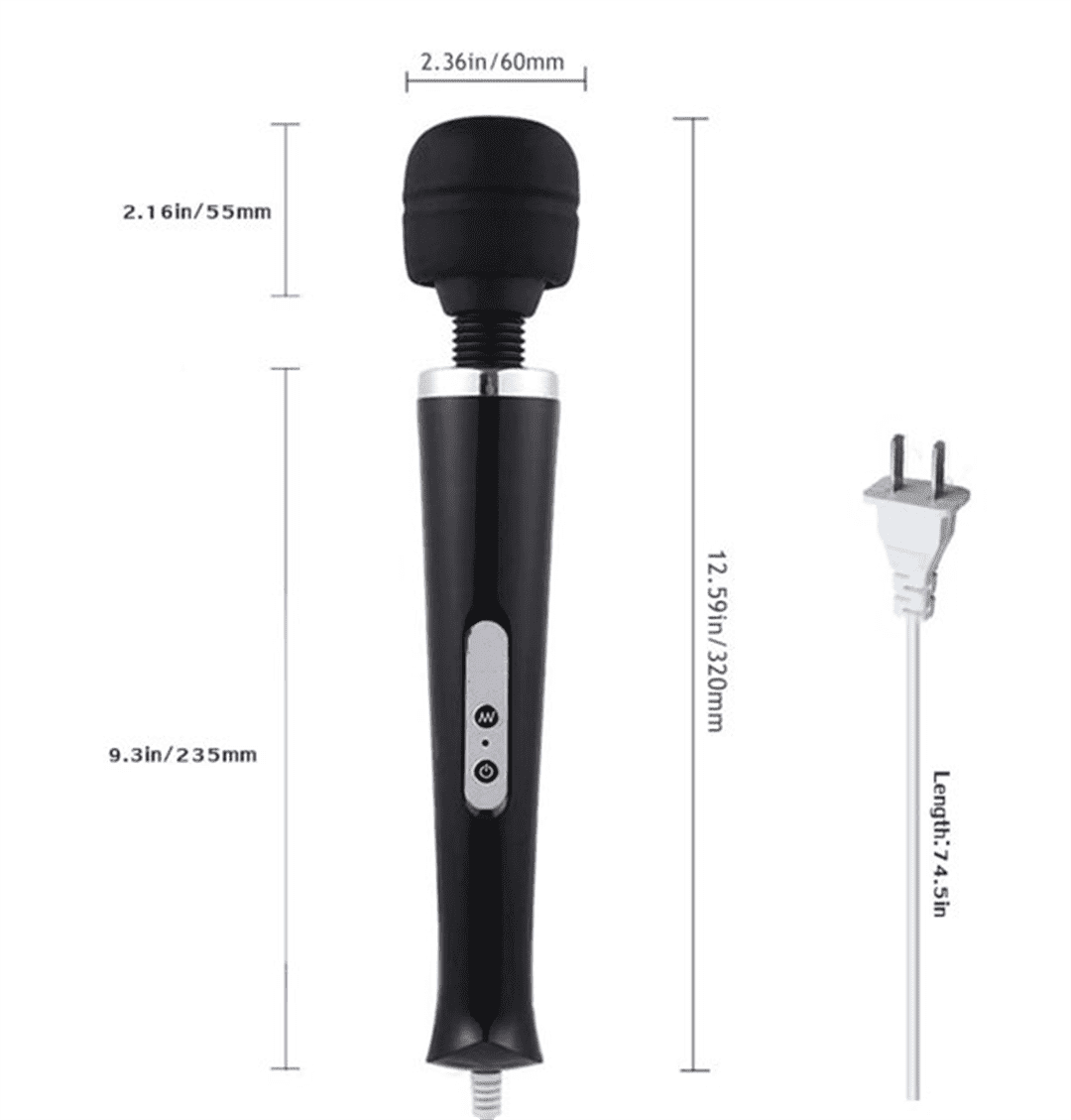 Tutuviw 10 Speeds Wired Powerful Handheld Electric Back Massager with Strong Vibrations, Personal Therapy Massager for Muscle Aches, Sports Recovery, Body Pain (Black) Black - Image 4