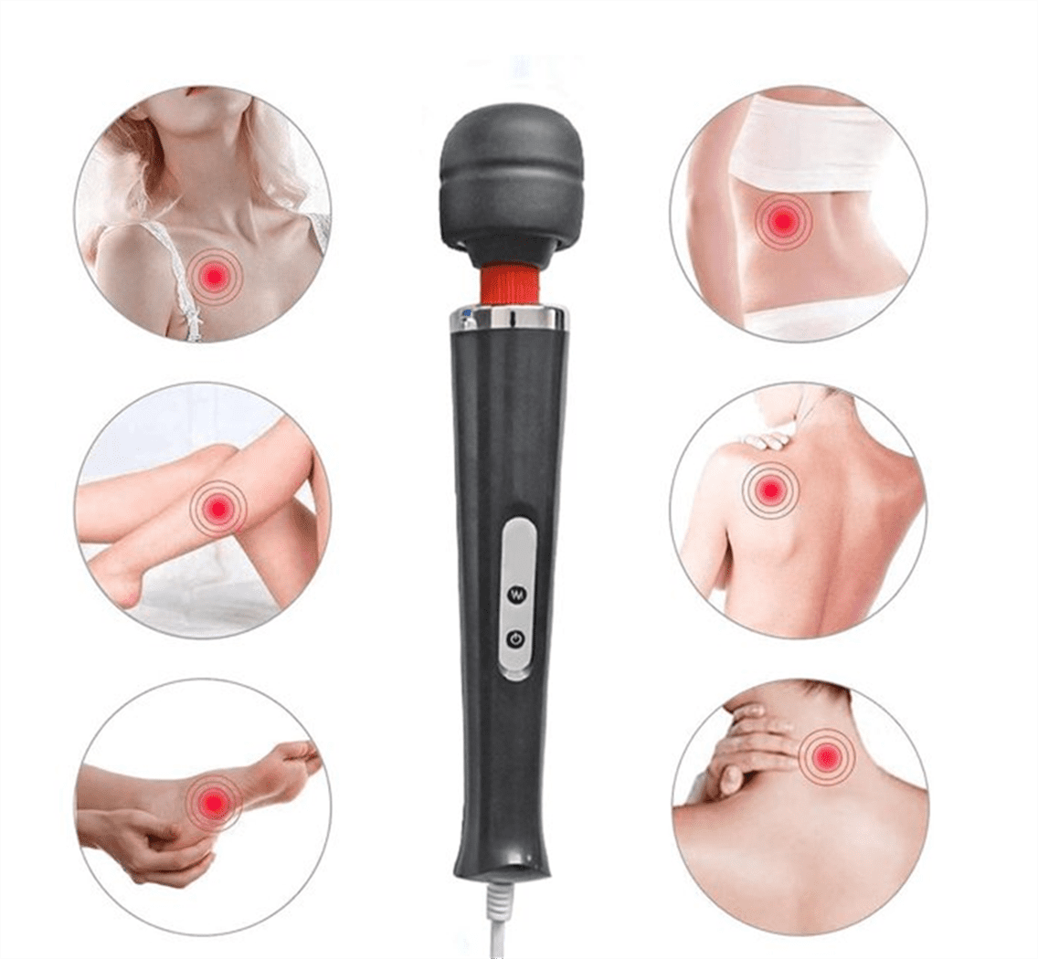 Tutuviw 10 Speeds Wired Powerful Handheld Electric Back Massager with Strong Vibrations, Personal Therapy Massager for Muscle Aches, Sports Recovery, Body Pain (Black) Black - Image 5