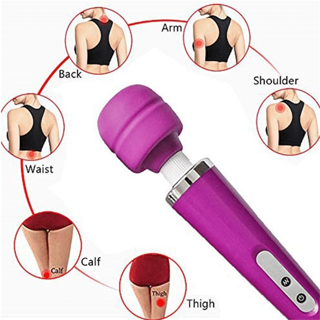 Tutuviw 10 Speeds Wired Powerful Handheld Electric Back Massager with Strong Vibrations, Personal Therapy Massager for Muscle Aches, Sports Recovery, Body Pain (Black) Purple - Image 3
