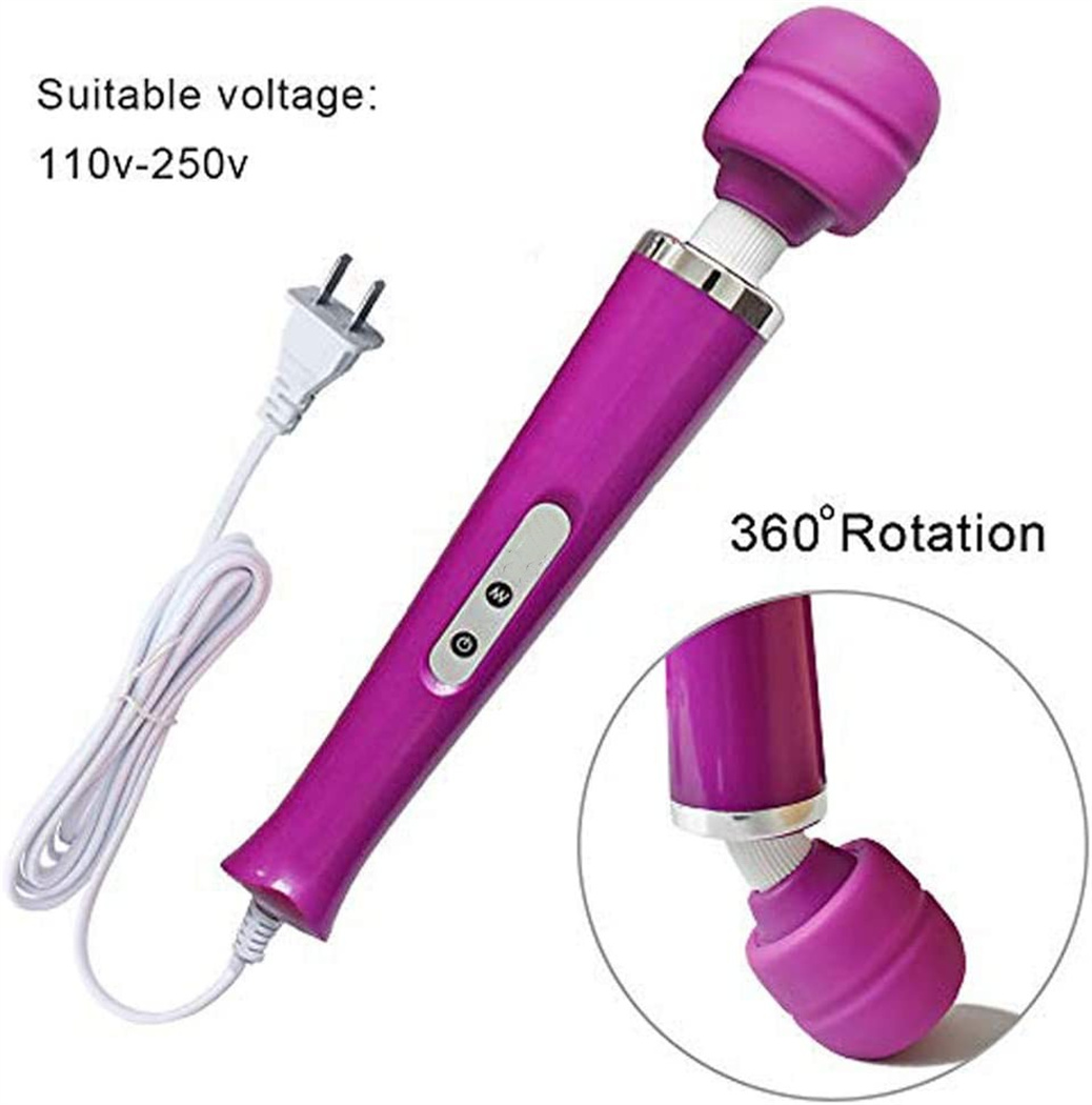 Tutuviw 10 Speeds Wired Powerful Handheld Electric Back Massager with Strong Vibrations, Personal Therapy Massager for Muscle Aches, Sports Recovery, Body Pain (Black) Purple - Image 4