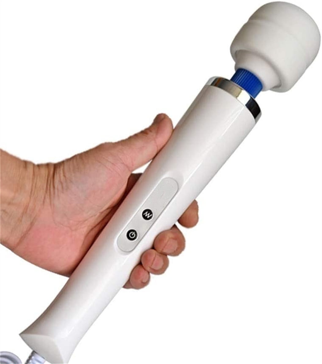 Tutuviw 10 Speeds Wired Powerful Handheld Electric Back Massager with Strong Vibrations, Personal Therapy Massager for Muscle Aches, Sports Recovery, Body Pain (Black) White - Image 1