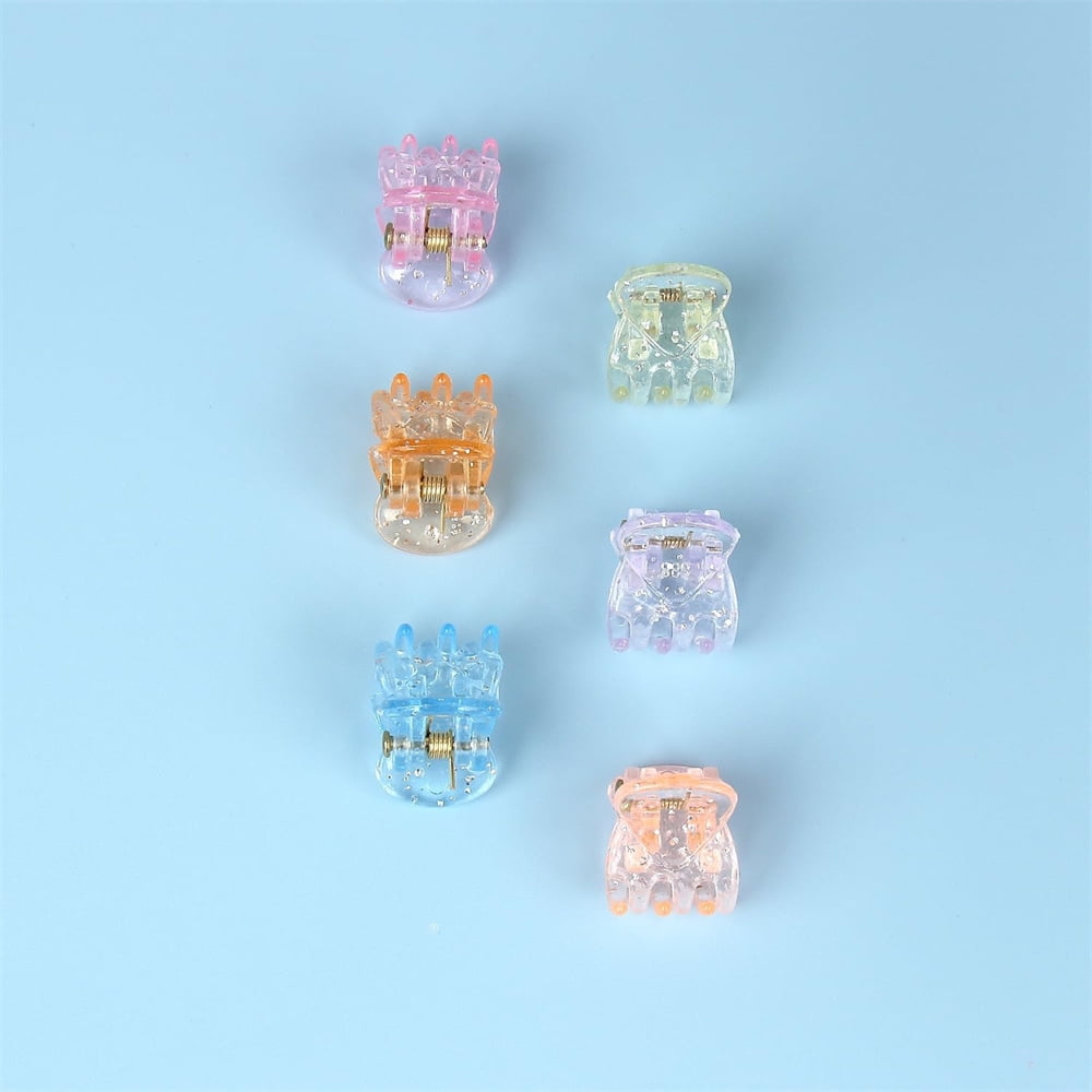 Cute Tiny Hair Clips,Colorful Hair Clips,Mini Glitter Hair Clips,Plastic Claw Clip,Crystal Hair Accessory,Sparkle Clamp for Baby Kids Girls Toddler Women Thin Fine Hair (100PCS) - Image 7