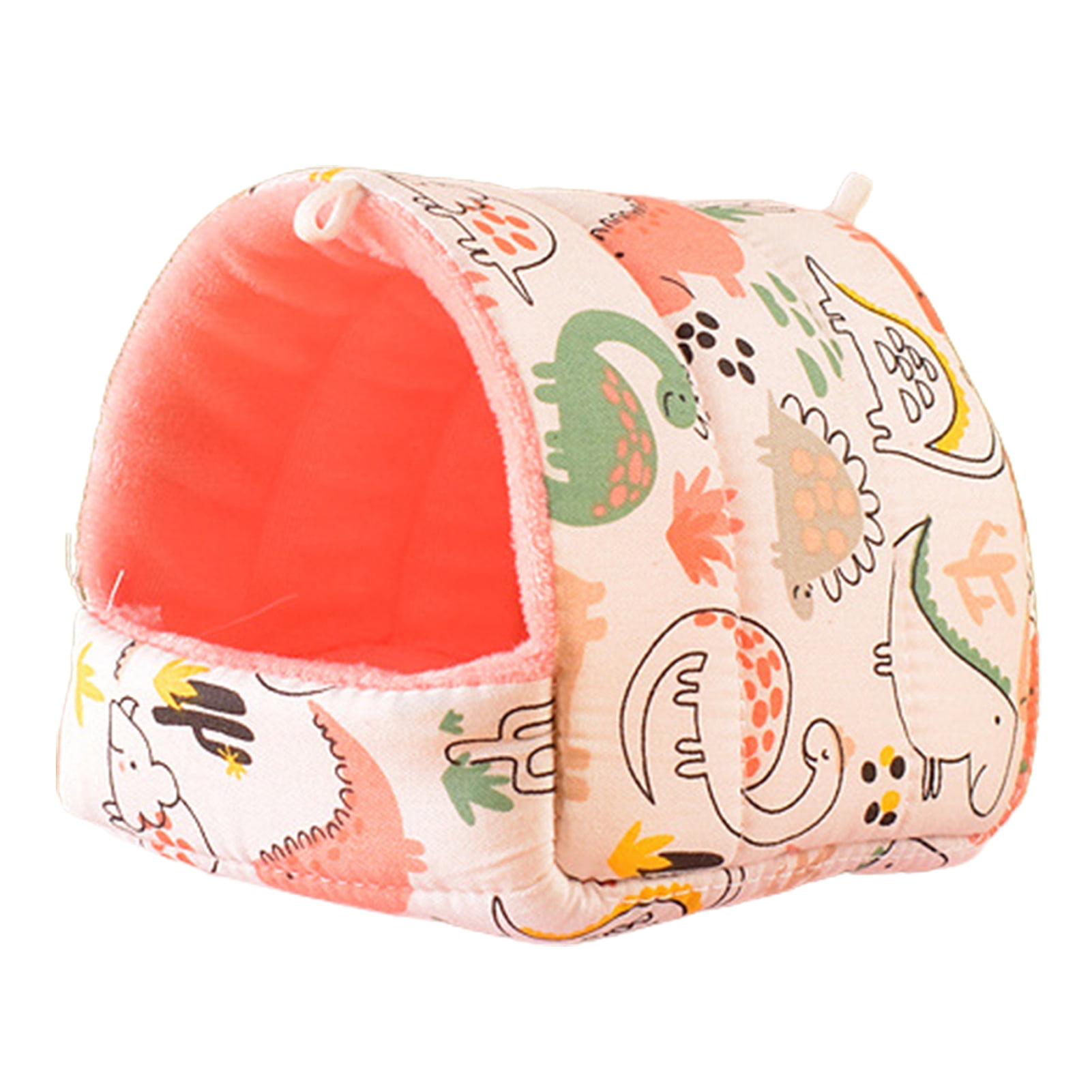 Yirtree Cartoon Pattern Guinea Pig Cave House Bed, Rabbit Squirrel Chinchilla Hamster Hedgehog Nest Hideout, Small Animals Cage Warm Supplies, Machine Washable S Dinosaur - Image 2