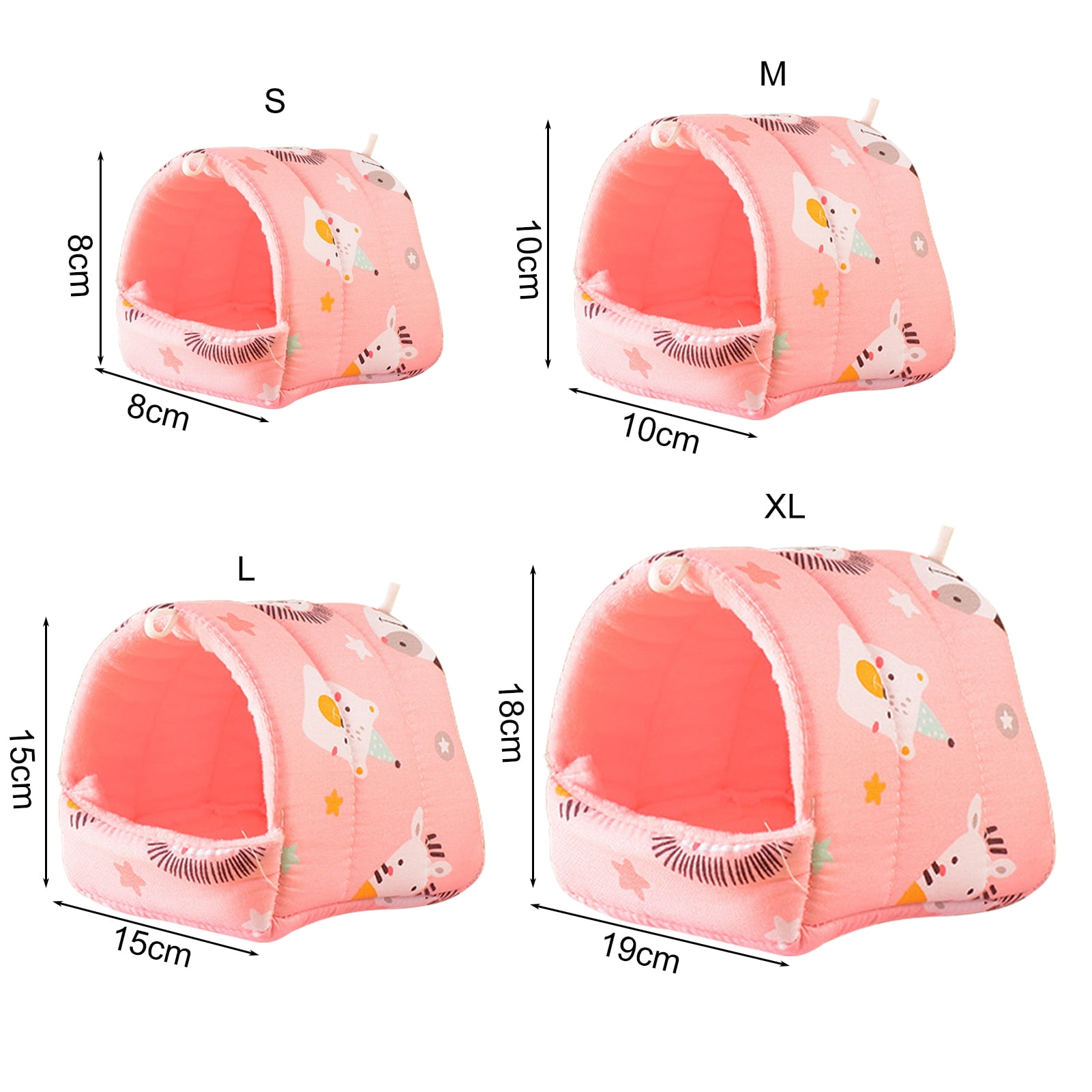 Yirtree Cartoon Pattern Guinea Pig Cave House Bed, Rabbit Squirrel Chinchilla Hamster Hedgehog Nest Hideout, Small Animals Cage Warm Supplies, Machine Washable XL Green - Image 5