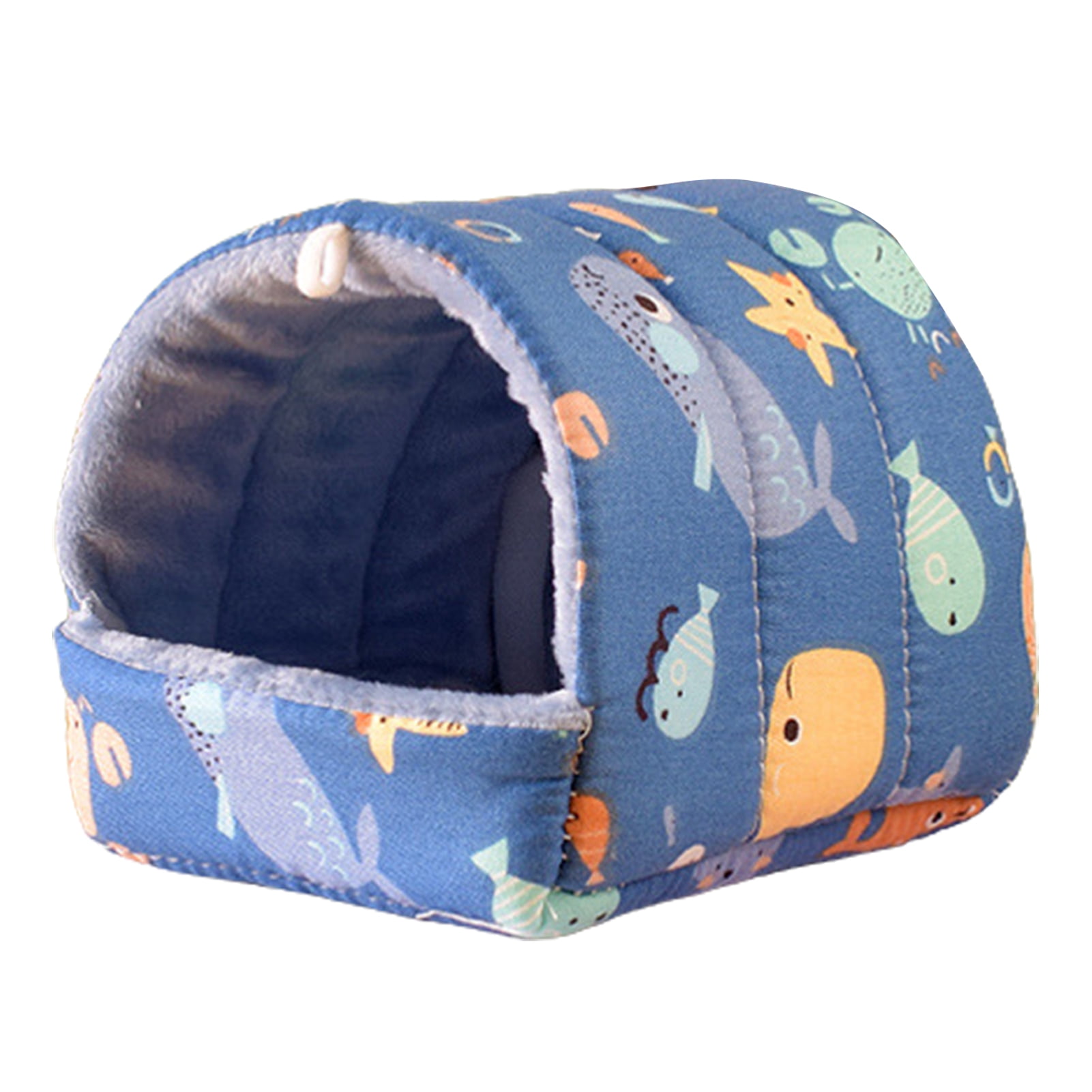 Yirtree Cartoon Pattern Guinea Pig Cave House Bed, Rabbit Squirrel Chinchilla Hamster Hedgehog Nest Hideout, Small Animals Cage Warm Supplies, Machine Washable L Seaworld - Image 2