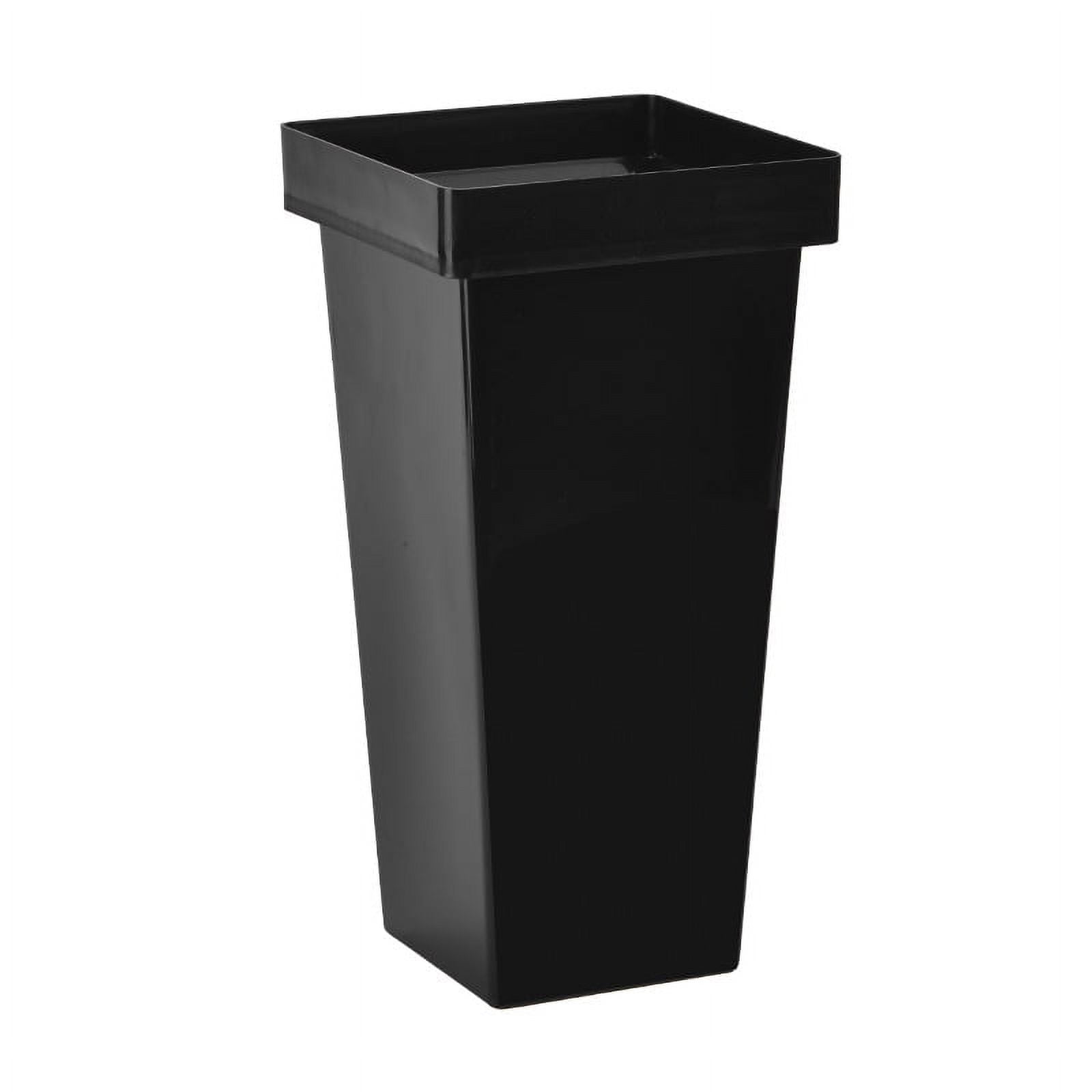Tutuviw Plastic Flower Vase, Tall Flower Pot Pack of 1, Patio Deck Indoor Outdoor Garden Tree Planters 13.4 Inch (White) 4pcs-Black - Image 1