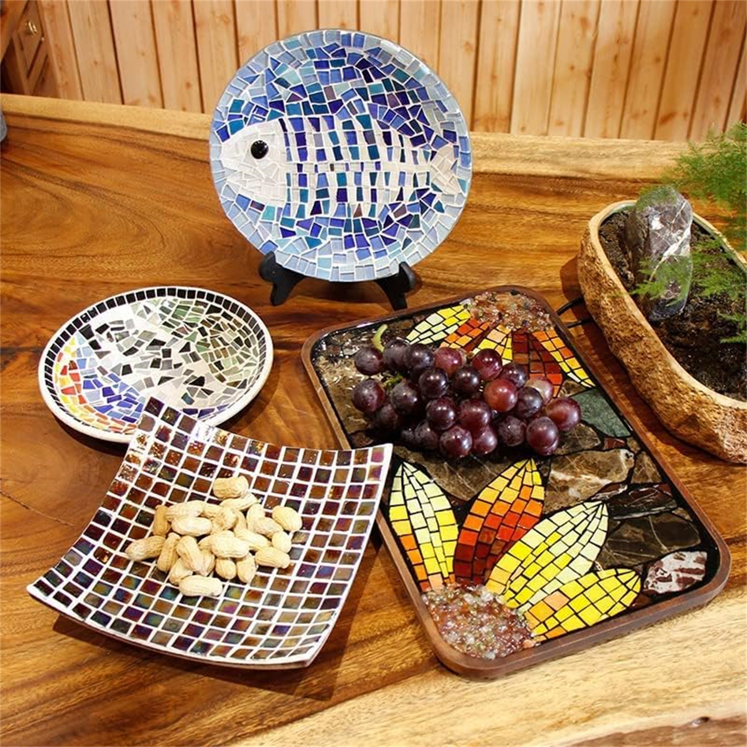 0.55 LB Blue Mixed Irregular Crystal Glass Mosaic Tiles,Blue Mosaic Glass Tiles Pieces Glitter,Tiny Mosaic Tile for Art Crafts,Mosaic Making Projects,Home Decor - Image 4