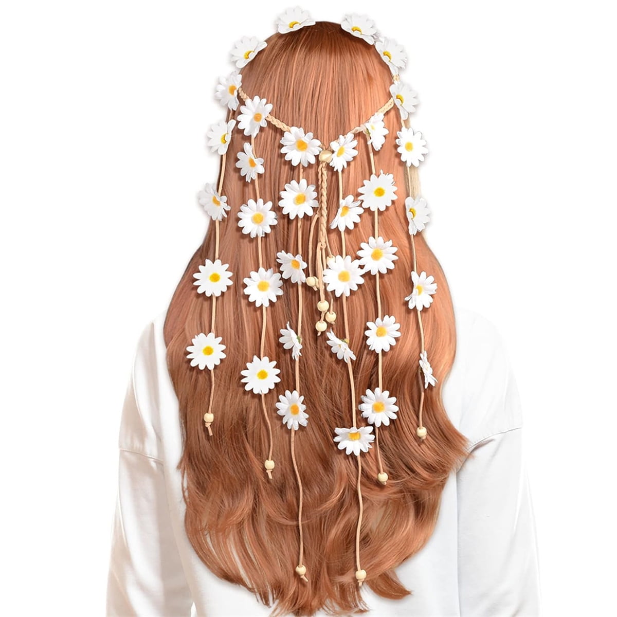 Tutuviw Sunflower Headband, 2 Pcs Adjustable Headband or Crown, Hair Accessories, Costume Headwear for Women and People Attending Special Occasions, Wedding Party, Multicolor Beige, Purple - Image 2