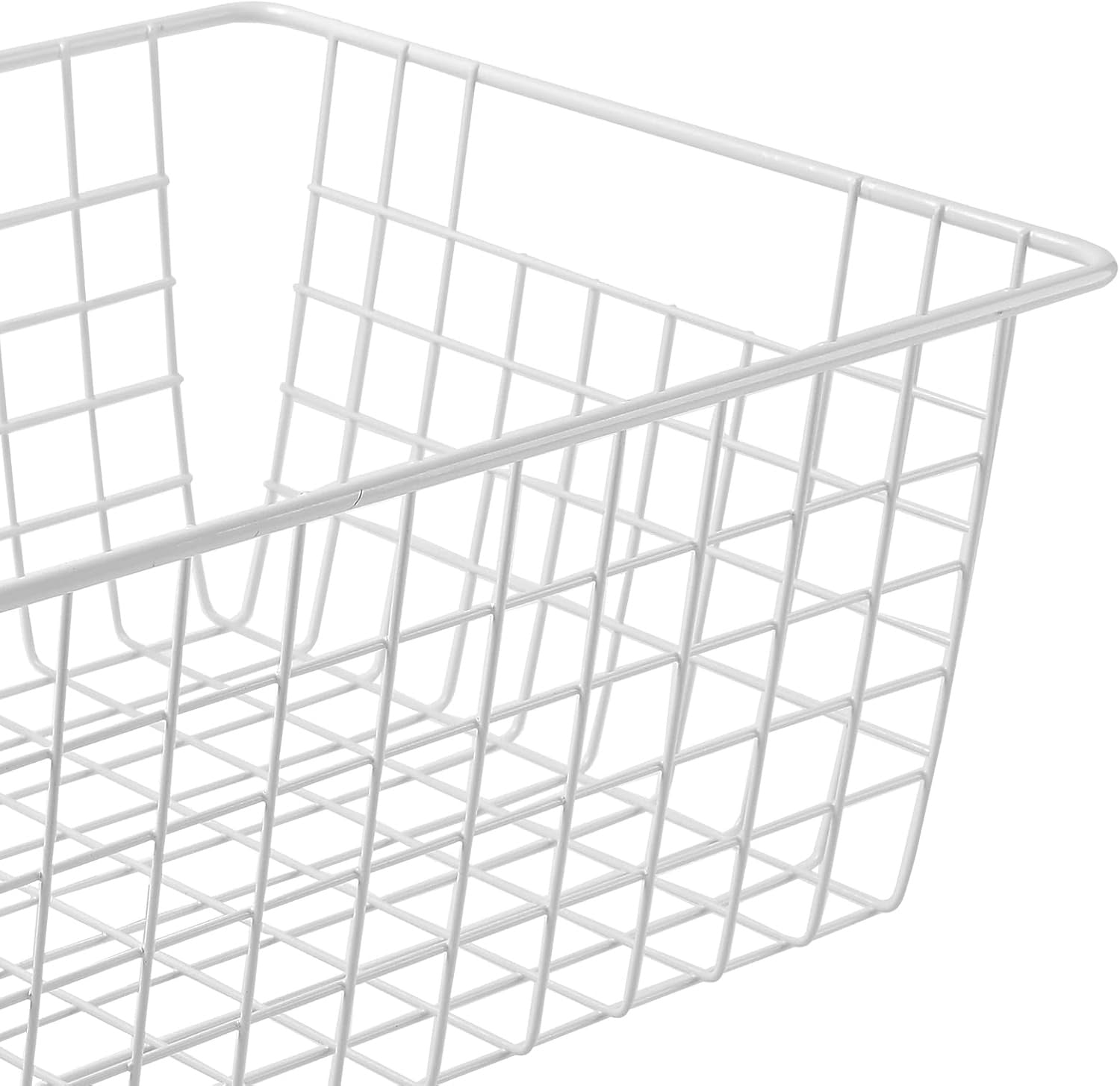 2Pcs Wire Storage Baskets,Metal Storage Basket for Organizing,White Wire Storage Freezer Baskets for Closet,Bedroom,Bathroom,Office - Image 4