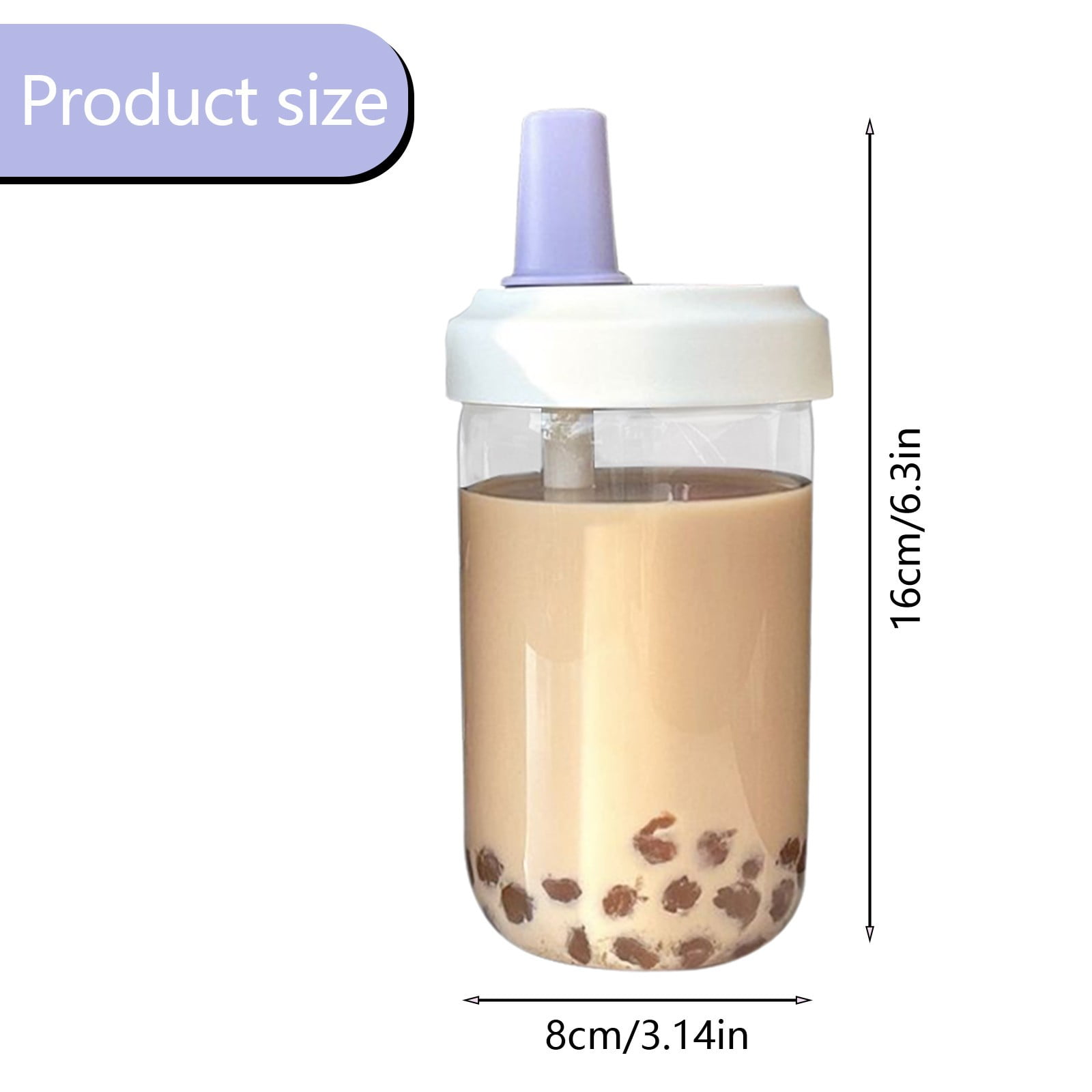 Uanit Reusable Boba Cup for Bubble Tea Boba Tea Cup with Lid and Straw, Leakproof Kawaii Cup, Bubble Tea Cup, Smoothie Tumbler, Insulated, Reusable Straw for Boba Pearls, Boba Gift A Pink - Image 3