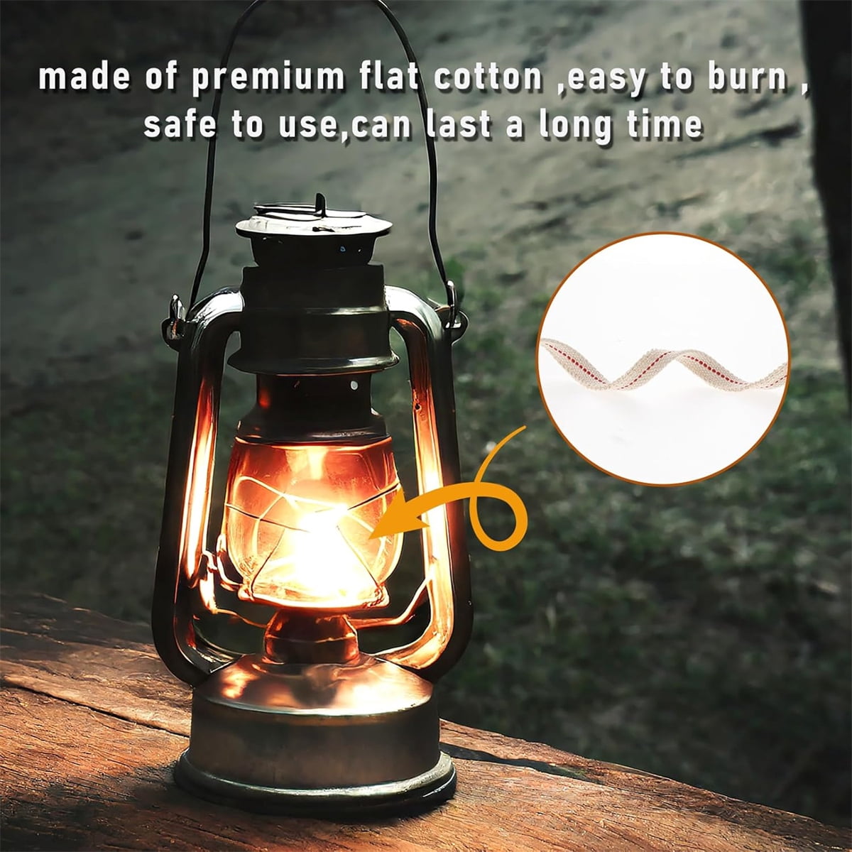GIXUSIL 26.25 Feet Flat Wide, Oil Lamp Wick, Oil Burner Wick, Cotton Replacement Lanterns Wick with Red Stitch for Kerosene Paraffin Burner Lighting, Lantern Oil Burner, 4 Rolls 32.8' - Image 3