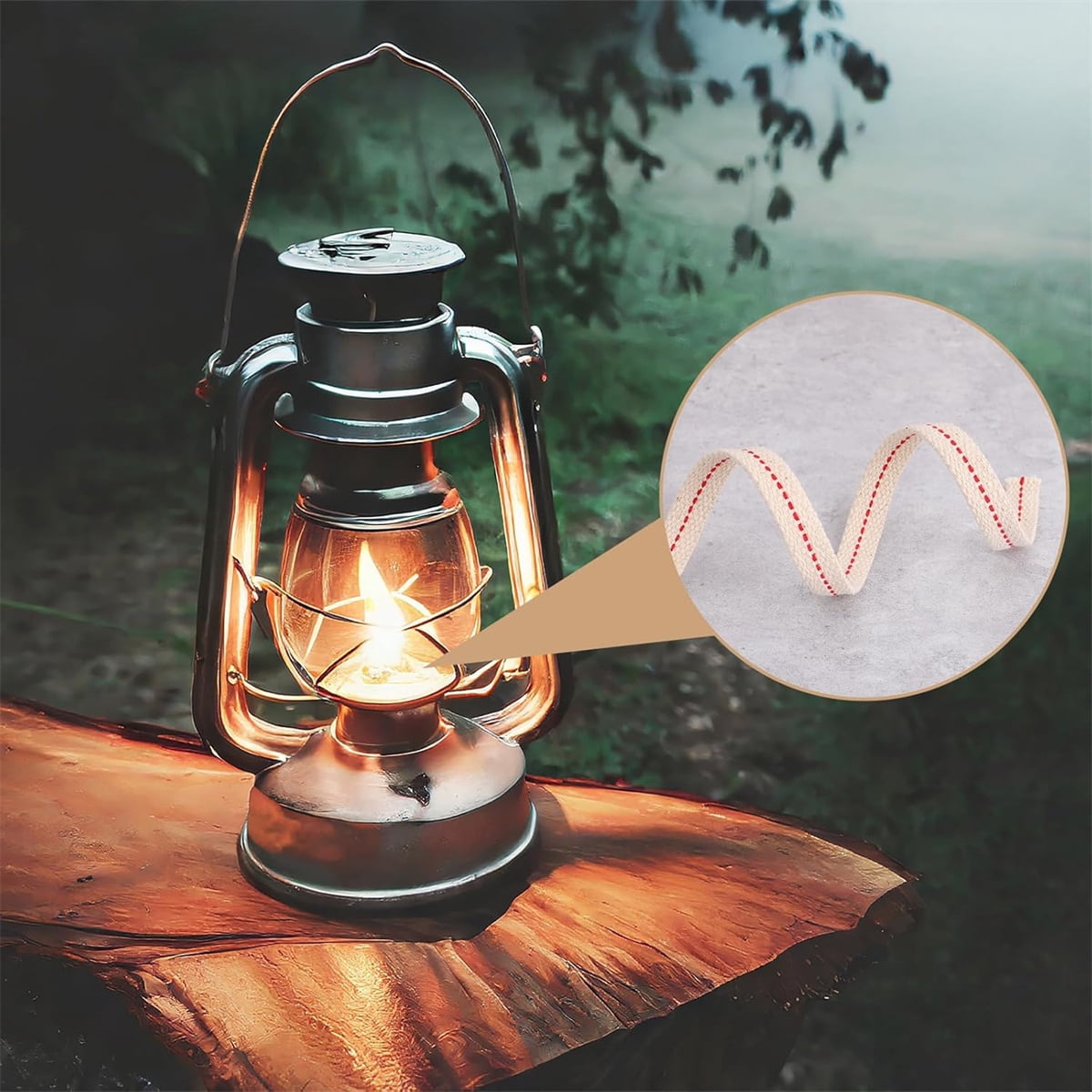 GIXUSIL 26.25 Feet Flat Wide, Oil Lamp Wick, Oil Burner Wick, Cotton Replacement Lanterns Wick with Red Stitch for Kerosene Paraffin Burner Lighting, Lantern Oil Burner, 4 Rolls 32.8' - Image 6
