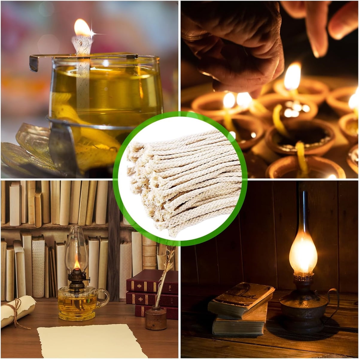 GIXUSIL 26.25 Feet Flat Wide, Oil Lamp Wick, Oil Burner Wick, Cotton Replacement Lanterns Wick with Red Stitch for Kerosene Paraffin Burner Lighting, Lantern Oil Burner, 4 Rolls 26.25' - Image 5