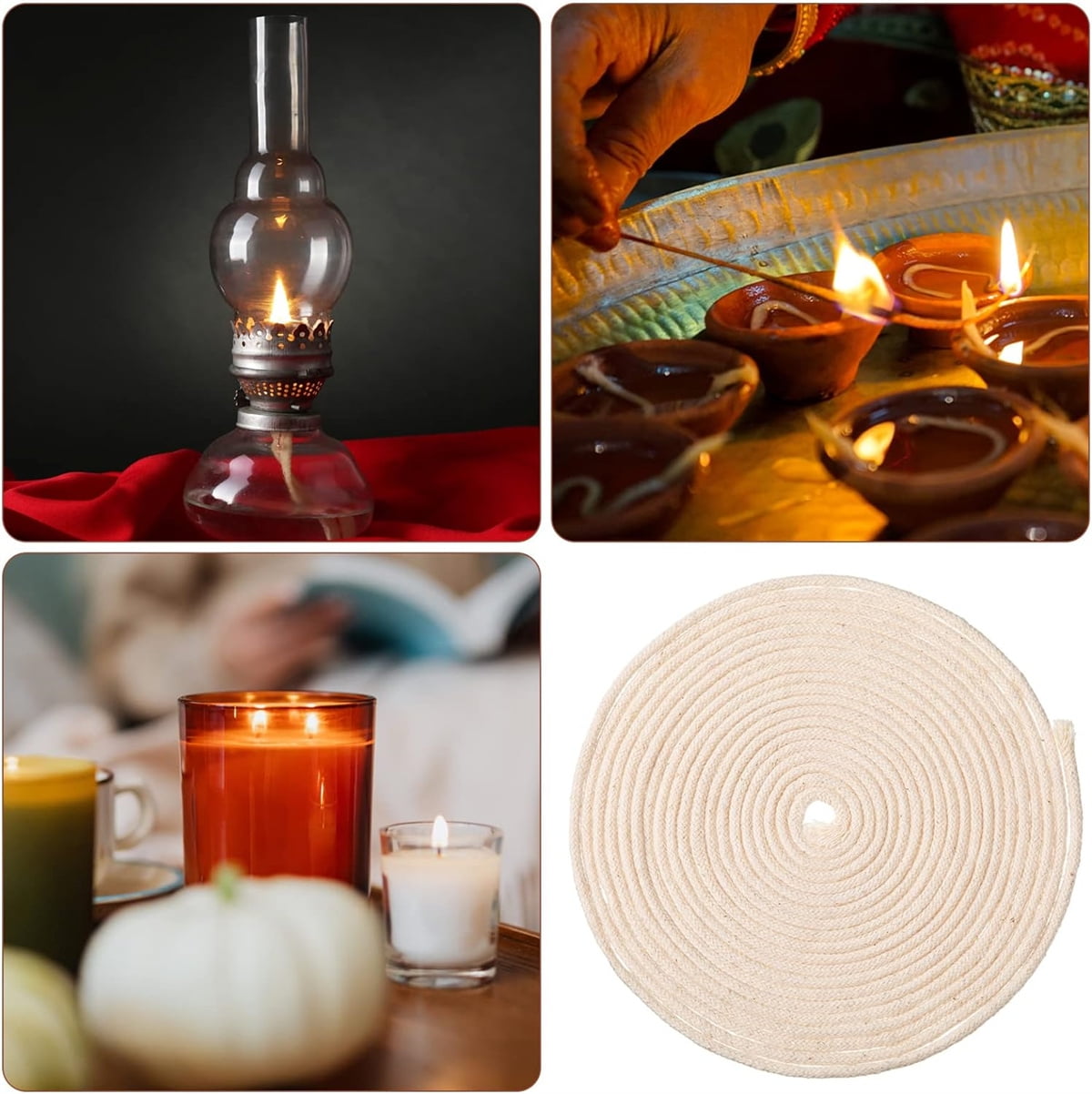 GIXUSIL 26.25 Feet Flat Wide, Oil Lamp Wick, Oil Burner Wick, Cotton Replacement Lanterns Wick with Red Stitch for Kerosene Paraffin Burner Lighting, Lantern Oil Burner, 4 Rolls 26.25' - Image 6