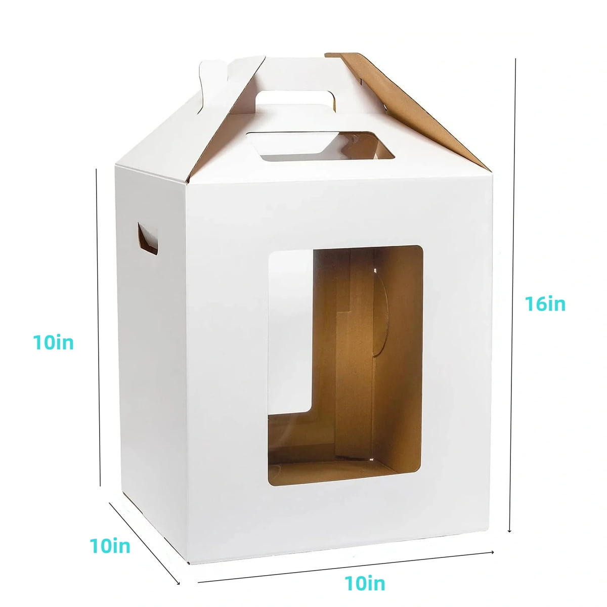 Large Tall Cake Boxes,Disposable Layer Tall Cake Carrier with Window,White Cake Packaging Box,Portable Cake Box,Tier Cake Take Out Transport Containers,for Birthday Wedding Christmas 10