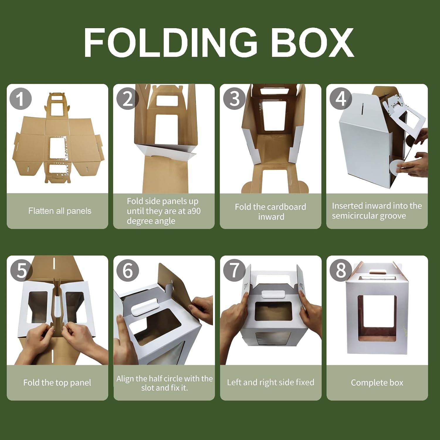 Large Tall Cake Boxes,Disposable Layer Tall Cake Carrier with Window,White Cake Packaging Box,Portable Cake Box,Tier Cake Take Out Transport Containers,for Birthday Wedding Christmas 10