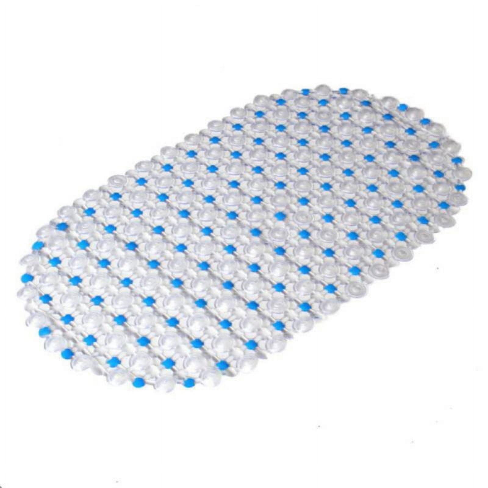 Shower Mats Non Slip Without Suction Cups, 15× 26.8 Inch, PVC Bathroom Mats, Bath Mats for Shower and Bathroom, Quick Drying Dark Blue - Image 3