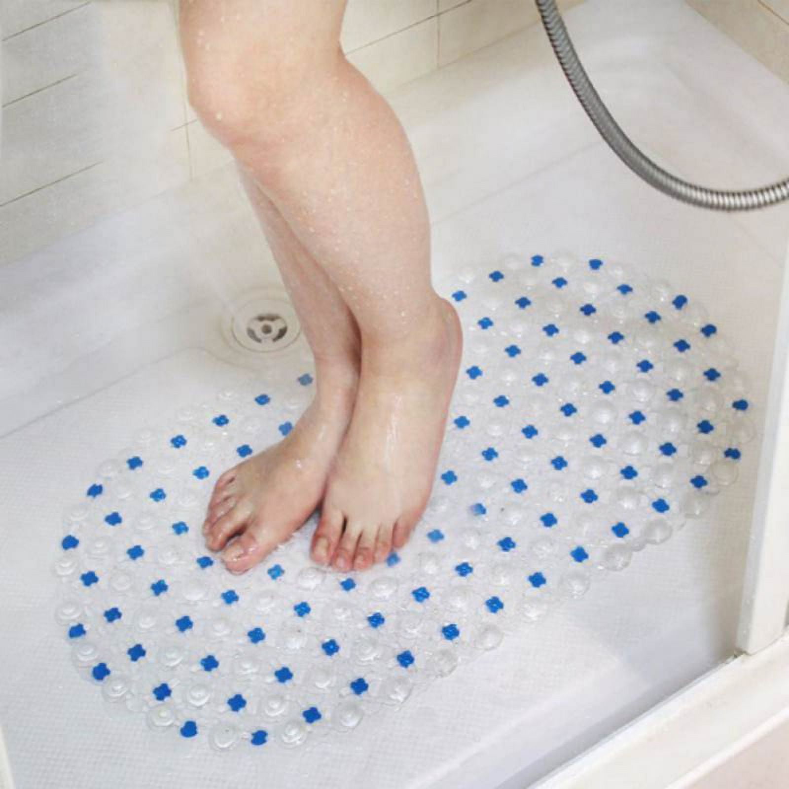 Shower Mats Non Slip Without Suction Cups, 15× 26.8 Inch, PVC Bathroom Mats, Bath Mats for Shower and Bathroom, Quick Drying Green - Image 1