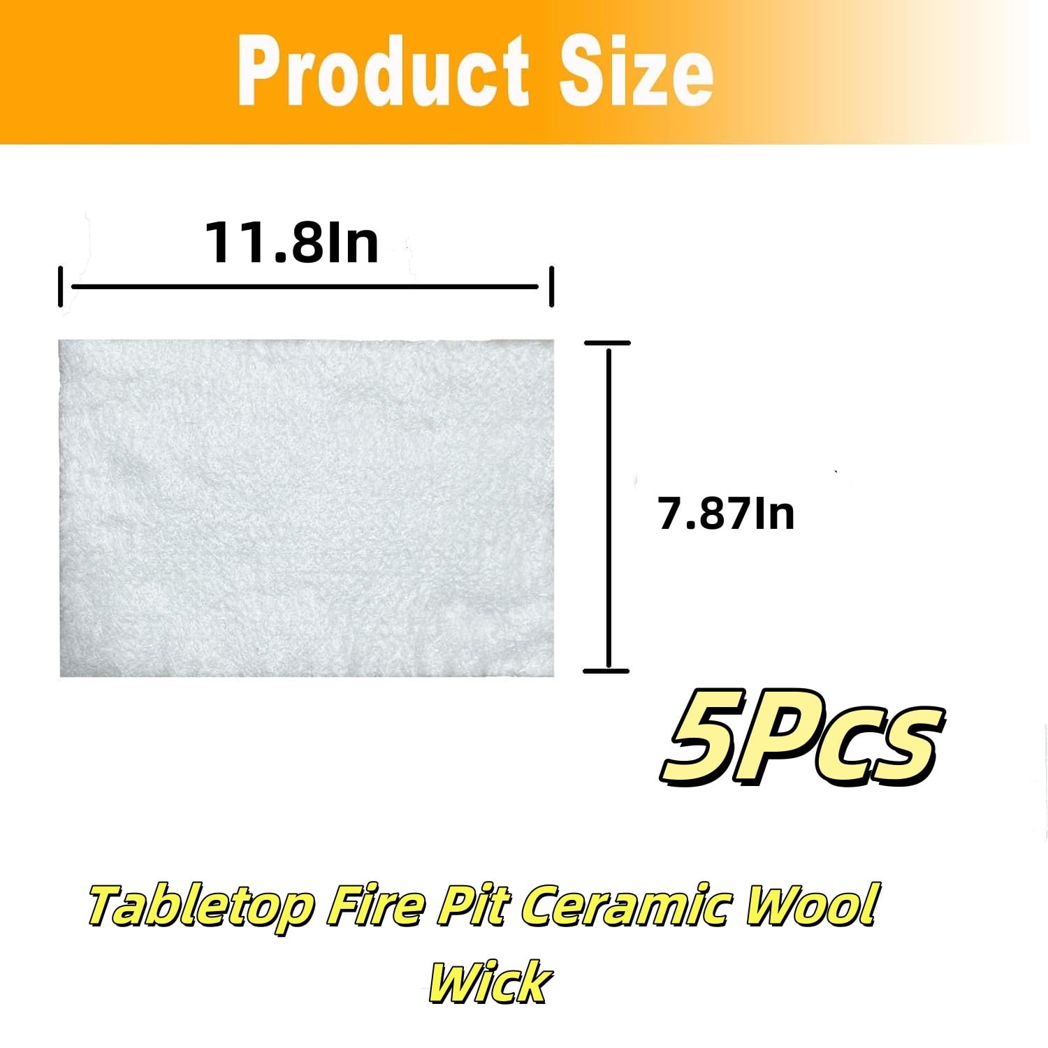 5Pack Carbon Felt Wick Bioethanol Fuel,11.8x7.87In Tabletop Fire Pit Ceramic Wool Wick Bioethanol Fuel Table Top Bowl to Extend Burning Time - Image 2
