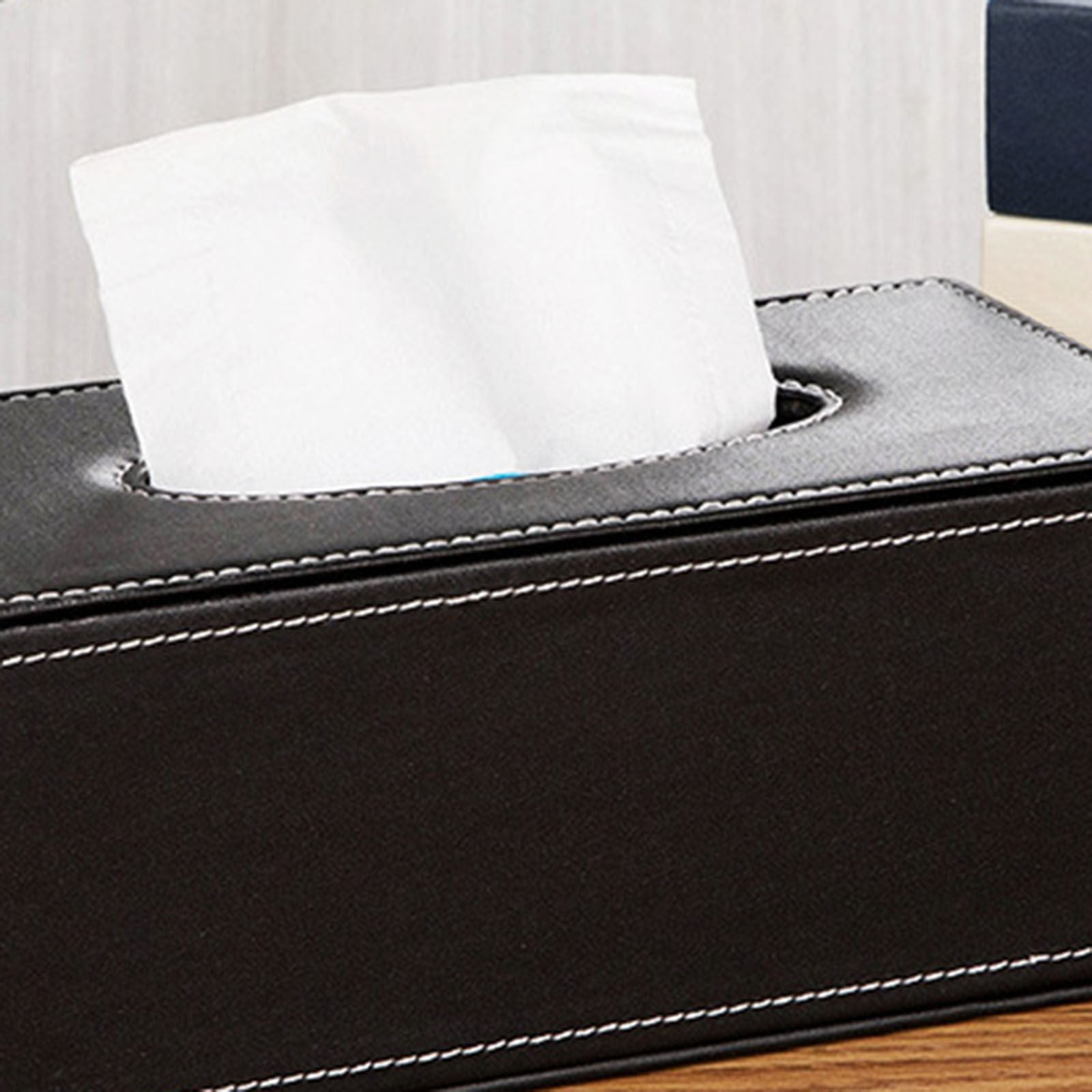 Cagnkofi Tissue Box Cover Rectangular, PU Leather Tissue Box Holder for Kleenex, Napkin, Tissue Box Cover Rectangle, Tissue Holder for Bathroom Car Home Decorative A A - Image 5