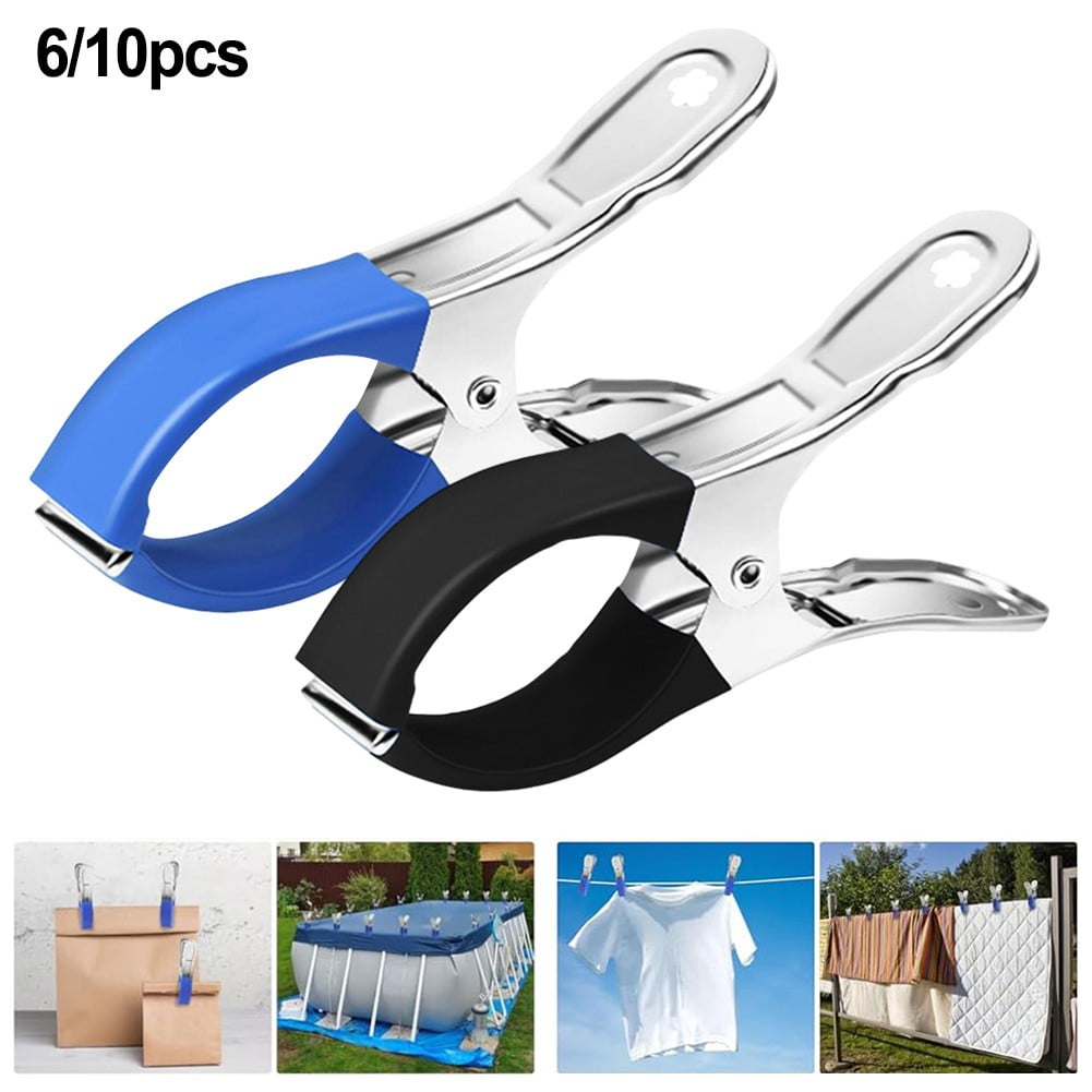 6/30Pcs Pool Cover Clips Stainless Steel Pool Cover Clamps For Above Ground Swimming Pool Wind Guard Clip Black 30pcs blue Blue - Image 6