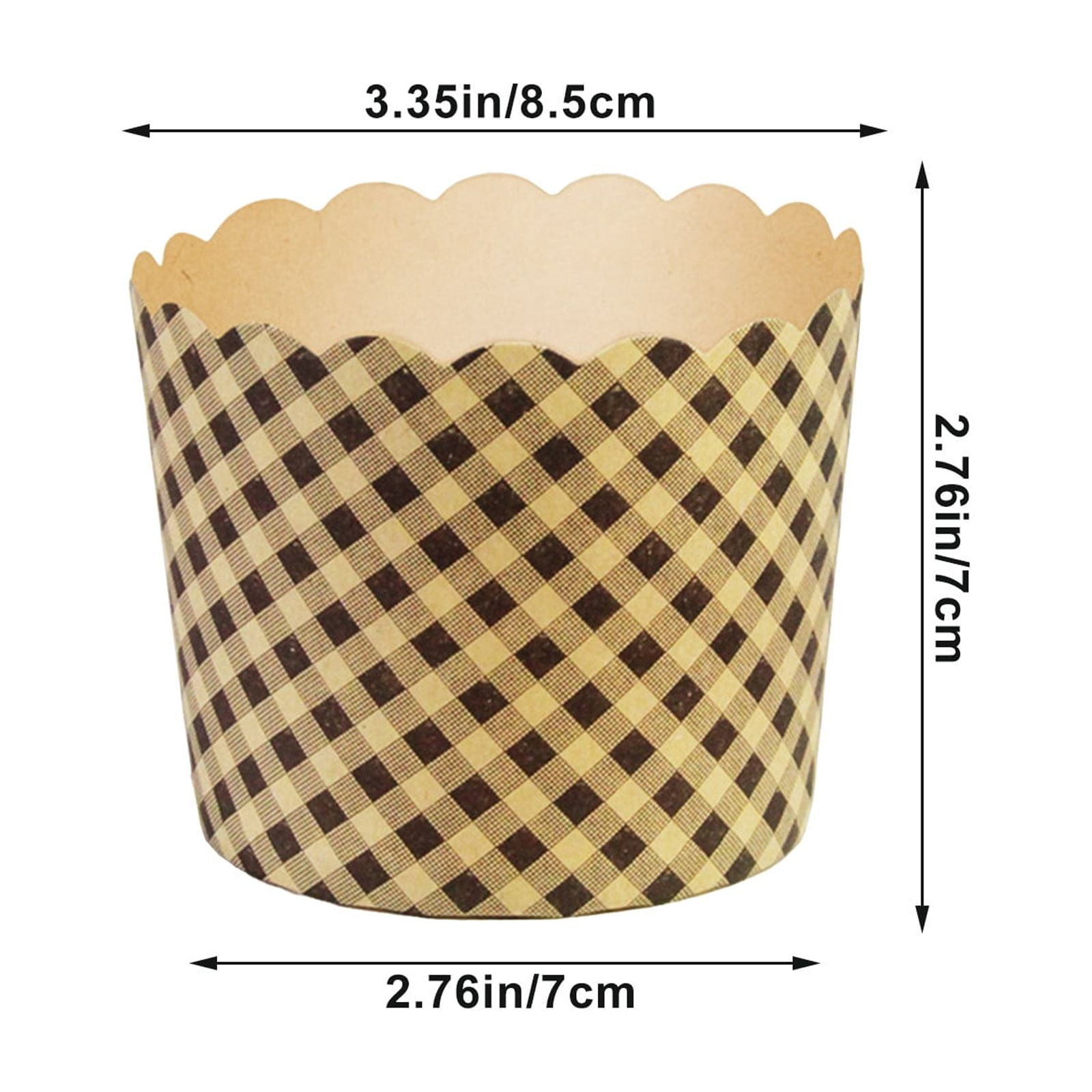 100Pcs Baking Cups, Muffin Cups Thick Cake Paper Cups Bread Paper Cups Lattice Cake Box, Heavy Duty Cupcake Liners, Kraft Paper Cupcakes Greaseproof Wrappers Supplies, Christmas Baking Molds Yellow - Image 3