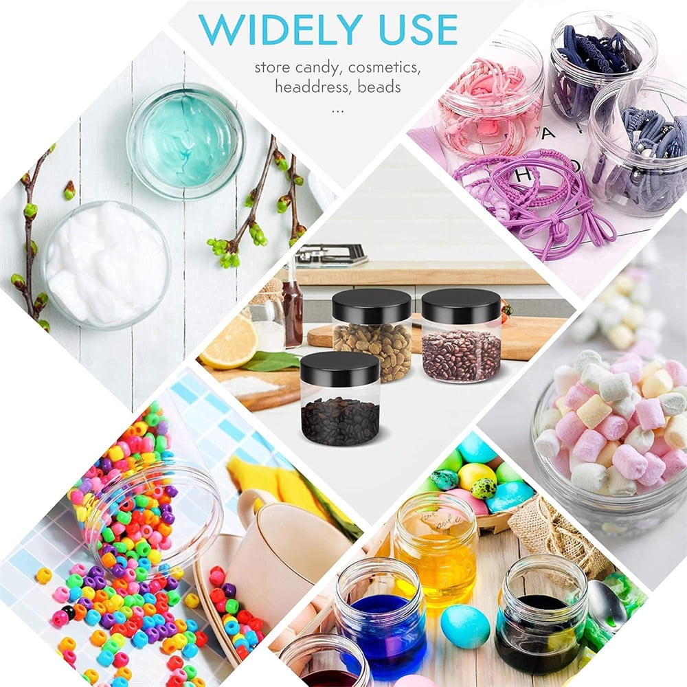 6Pcs Moisture-proof Storage Jars with Sealed Lids,QZS Empty Plastic Containers,Round Refillable Food Jars Organizer,for Home Kitchen Snacks Peanut Honey and More 8oz - Image 3