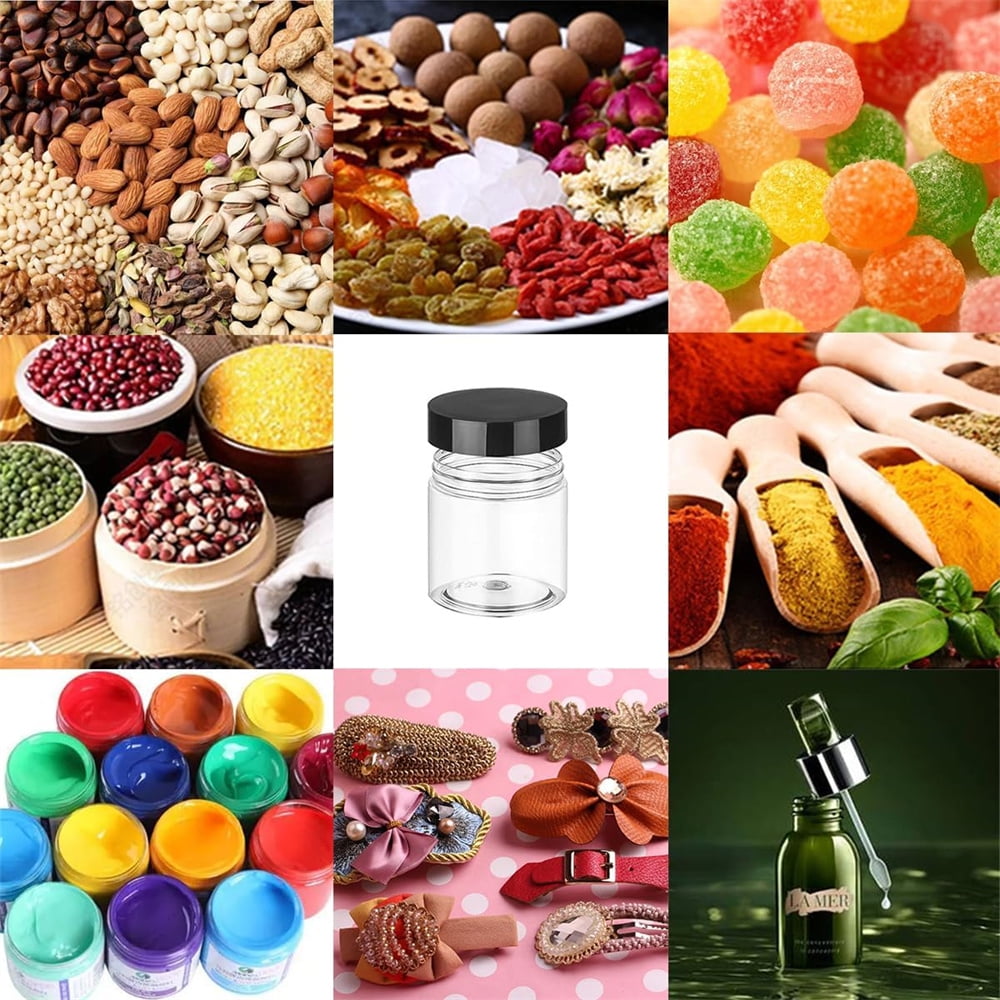 6Pcs Moisture-proof Storage Jars with Sealed Lids,QZS Empty Plastic Containers,Round Refillable Food Jars Organizer,for Home Kitchen Snacks Peanut Honey and More 8oz - Image 6