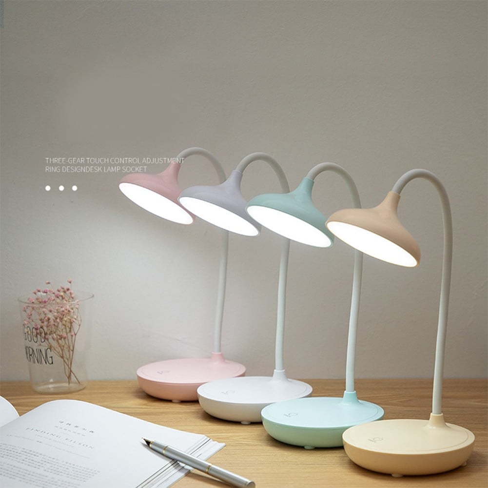 LED Desk Lamp with USB Ports,Touch Desk Lamps for Home Office with 3 Brightness Desk Light with Small Night Light,Reading Lamp Table Lamp for Bedroom Bedside Study（Pink） by Fakrich Apricot - Image 2