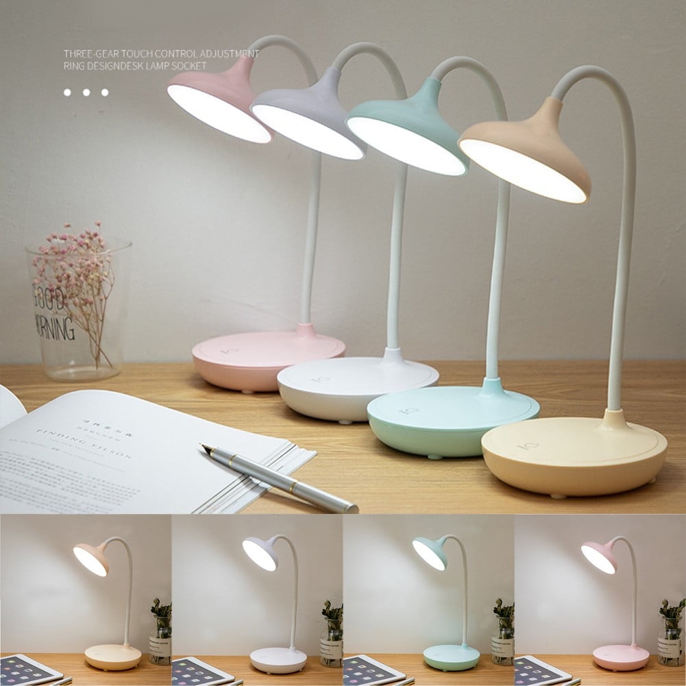LED Desk Lamp with USB Ports,Touch Desk Lamps for Home Office with 3 Brightness Desk Light with Small Night Light,Reading Lamp Table Lamp for Bedroom Bedside Study（Pink） by Fakrich Apricot - Image 5