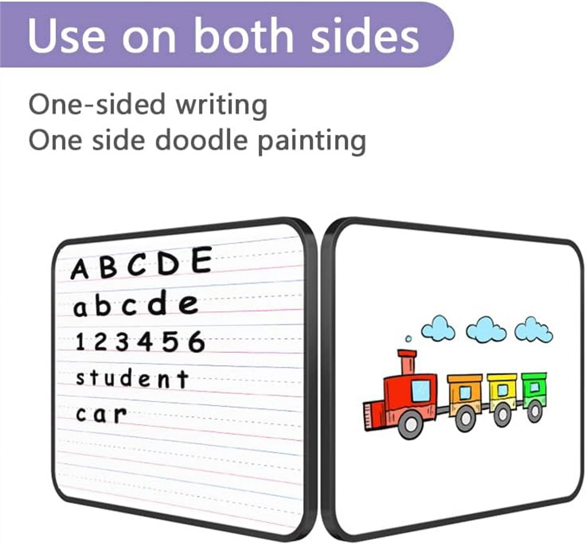 2Pcs Double-Sided Dry Erase White Board,Magnetic Small Whiteboard with Lines and Blank Surface,Portable Handheld Lapboard with Stripe,Great for Home (Random) - Image 3