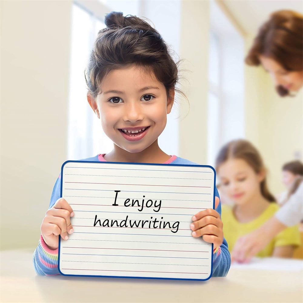 2Pcs Double-Sided Dry Erase White Board,Magnetic Small Whiteboard with Lines and Blank Surface,Portable Handheld Lapboard with Stripe,Great for Home (Random) - Image 4