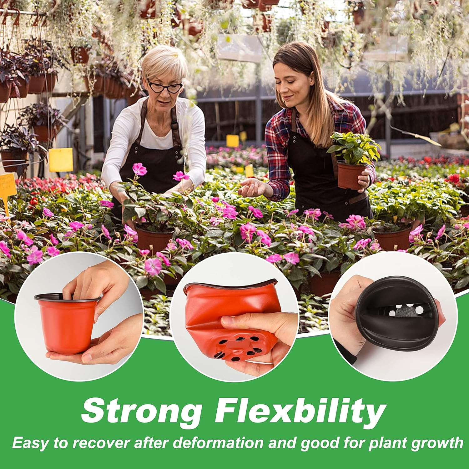 50Pcs Plastic Plant Nursery Pots,3.9x2.7x3.3In Seed Starting Pots with Drainage Holes for Indoor,Durable Soft Nursery Containers for Transplanting - Image 6