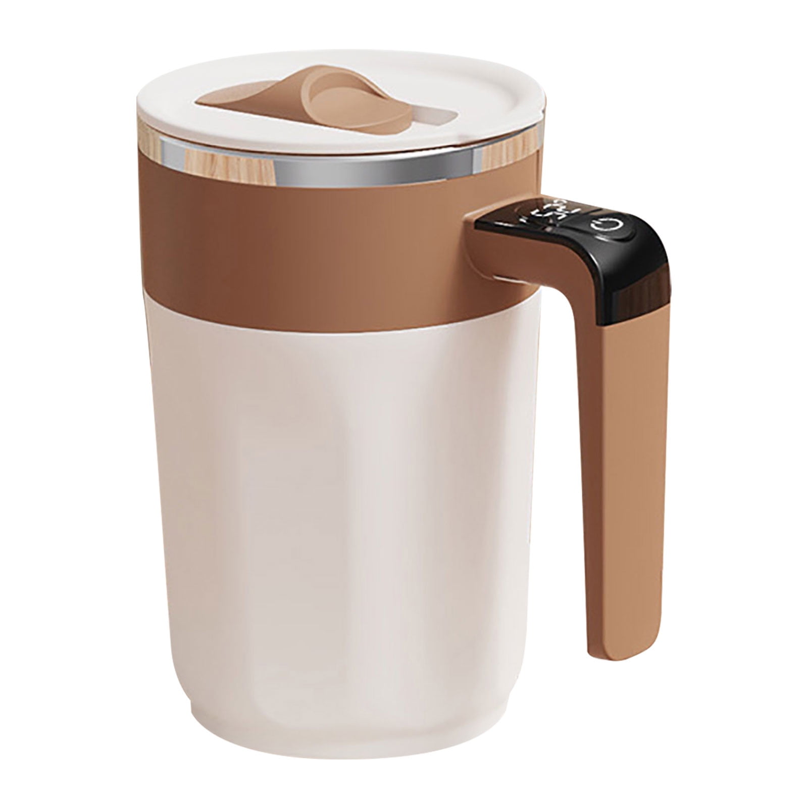 400 ML self stirring coffee mug self heating coffee Cup Fully Automatic Rechargeable Magnetic Mixing Cup with Touch-Sensitive Temperature Display for Stirring Coffee, Etc 400 mL Black - Image 2