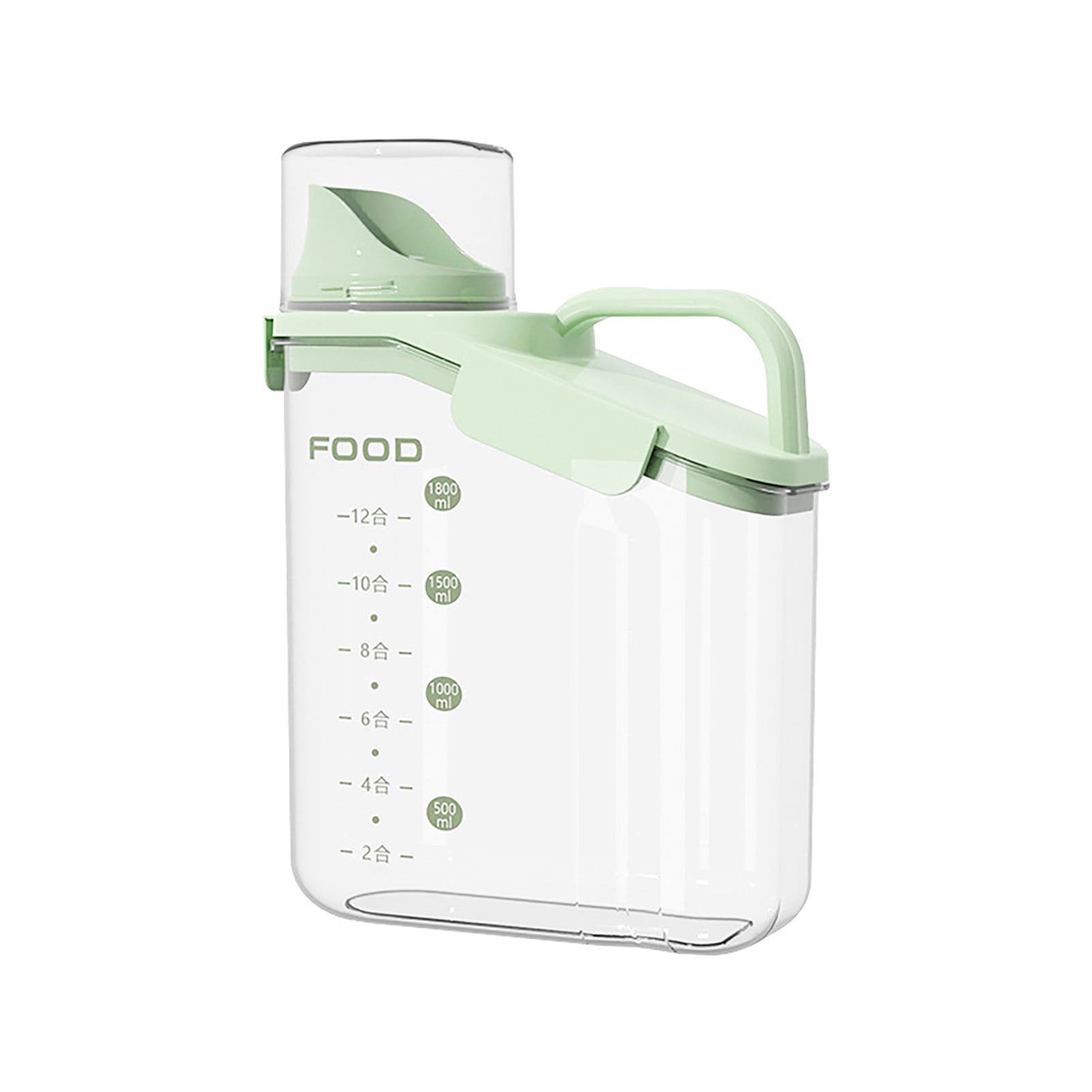 Cheers.US 2000ml/2800ml Airtight Cereal Container Rice Dry Grain Dispenser Thicken Rice Cylinder Clear Food Storage Box S Green - Image 2