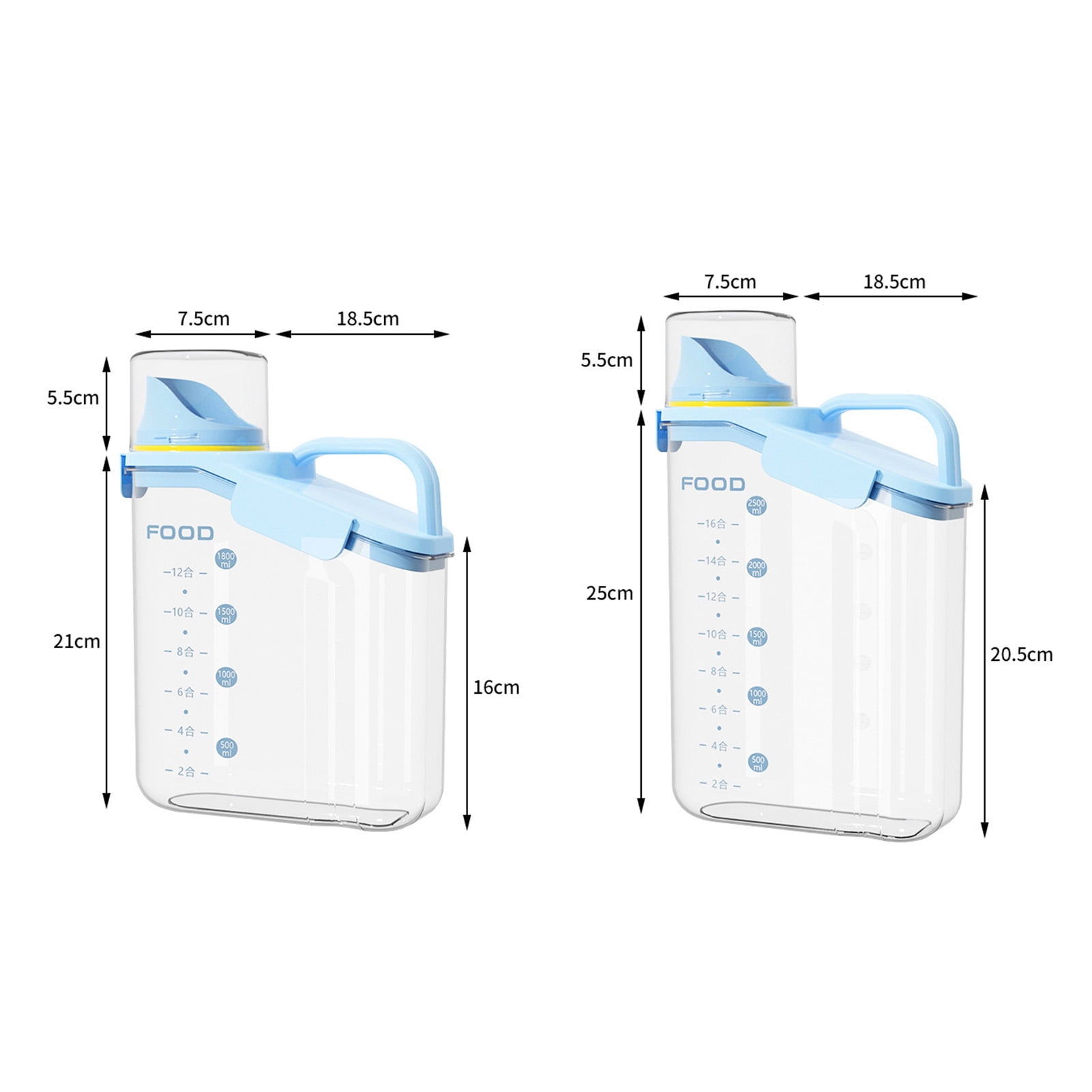 Cheers.US 2000ml/2800ml Airtight Cereal Container Rice Dry Grain Dispenser Thicken Rice Cylinder Clear Food Storage Box S Ivory - Image 6