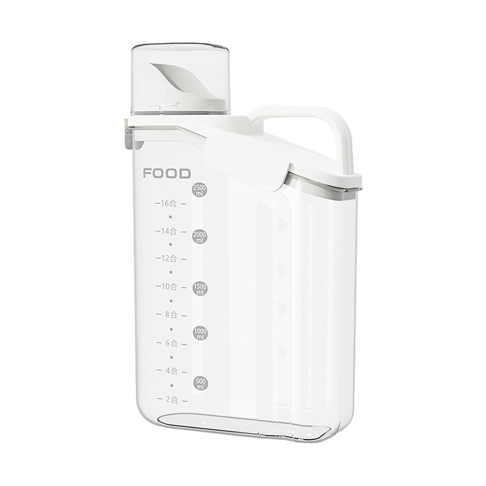 Cheers.US 2000ml/2800ml Airtight Cereal Container Rice Dry Grain Dispenser Thicken Rice Cylinder Clear Food Storage Box L Ivory - Image 2