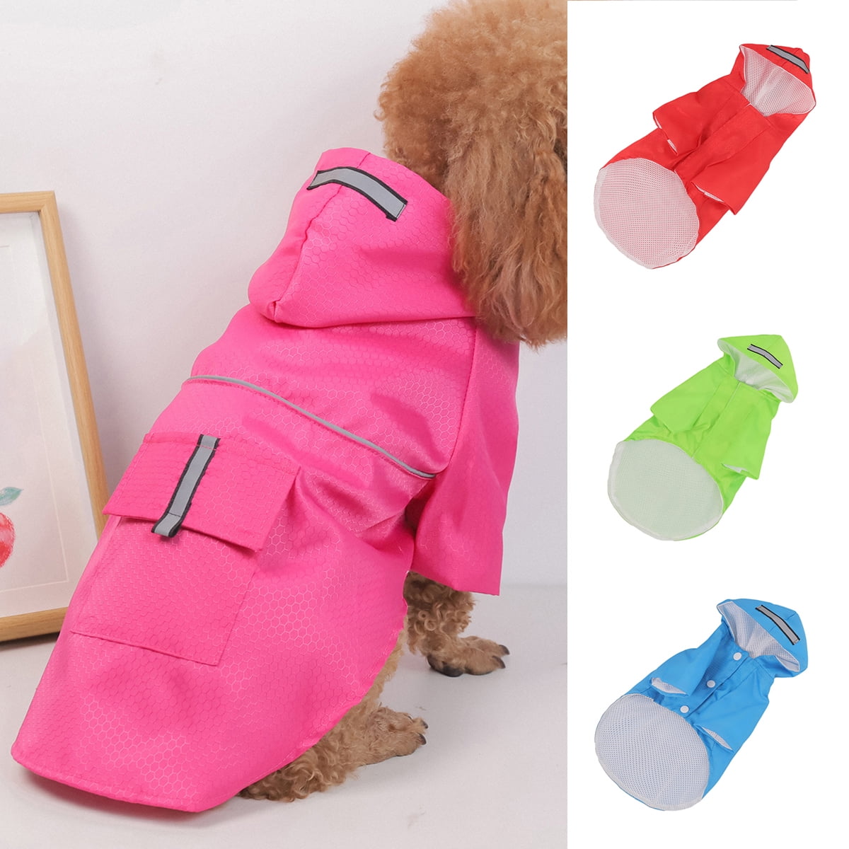 Travelwant Waterproof Reflective Dog Raincoat- Adjustable Pet Jacket, Lightweight Dog Hooded Slicker Poncho for Small to X- Large Dogs and Puppies S Orange - Image 1