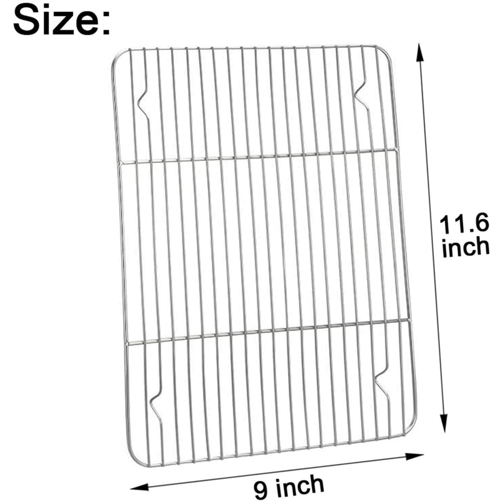 1Pack Kitchen Baking Rack,QZS Small Cooking Rack,Nonstick Wire Grill Net,Stainless Steel Roasting Grid Frame,Oven & Dishwasher Safe,for Picnic Camping Dinning and Outdoors 8