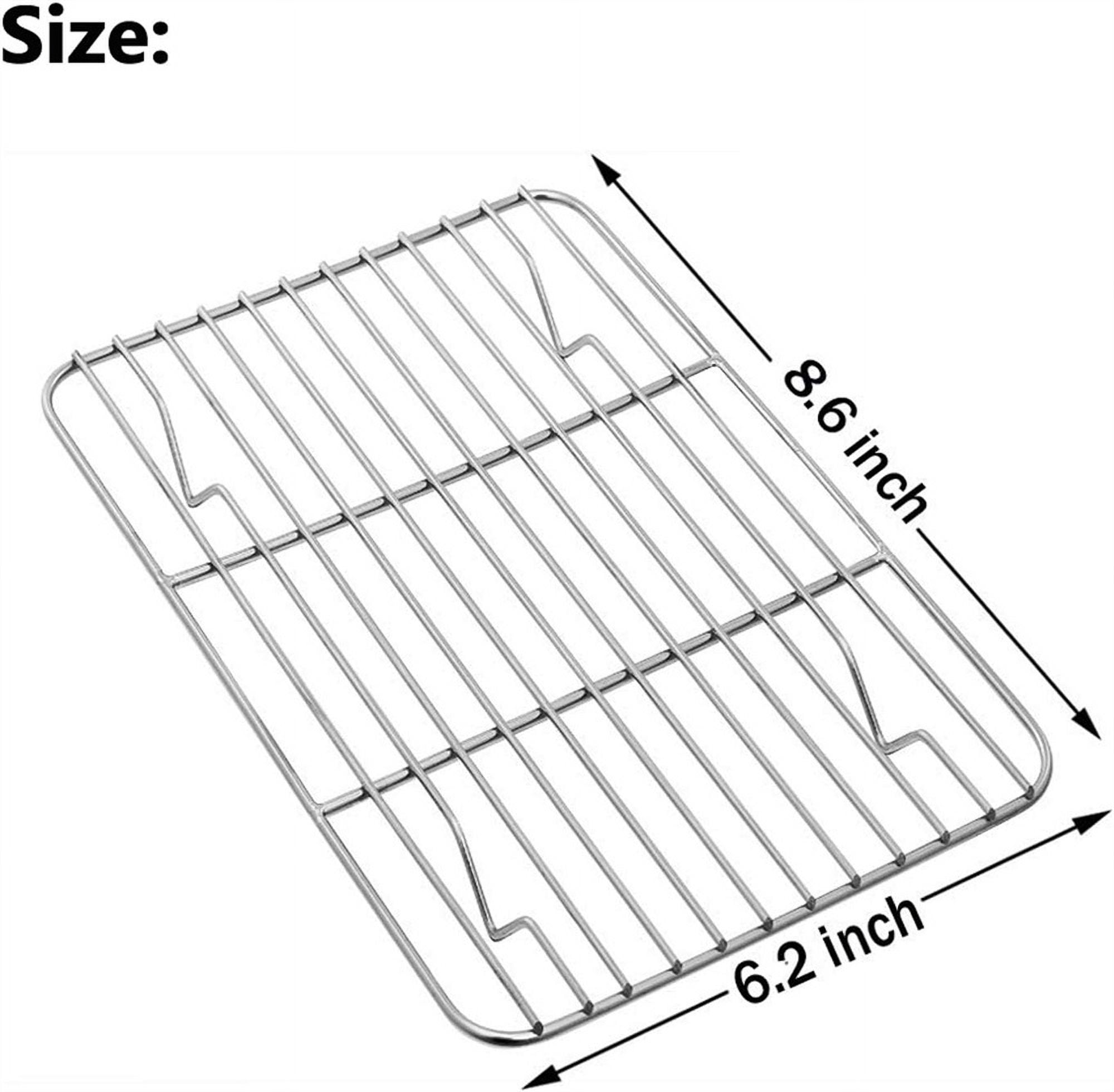 1 Pack High Strength Stainless Steel Grill Racks,QZS Nonstick Roasting Racks,Rectangle Wire Net Rack,Kitchen Baking Rack,Nonstick Wire Grill Net,for Picnic Camping Barbeque Party 11